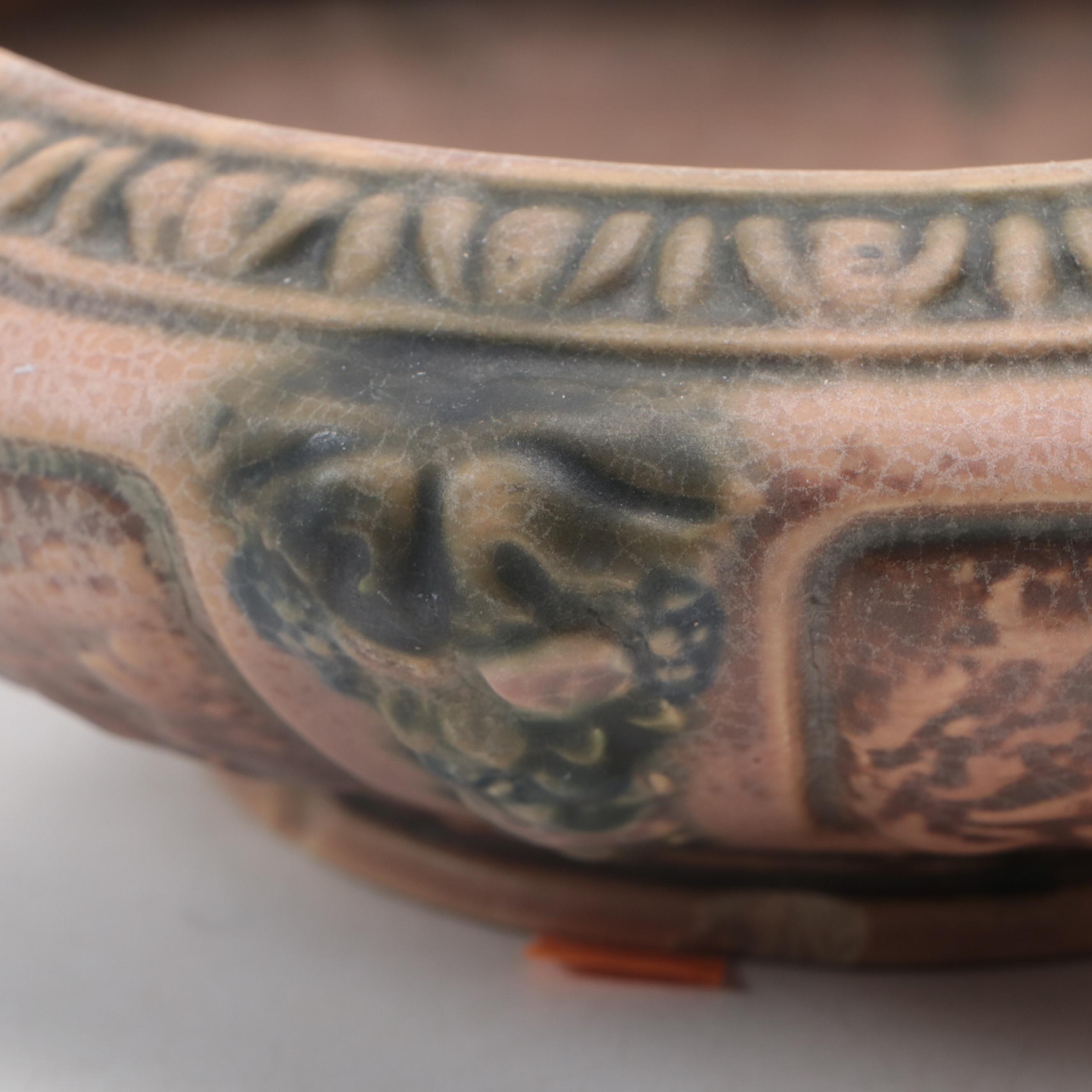 Roseville Wincraft "Pinecone" Vase and "Florentine" Low Bowl, 1920s–1940s