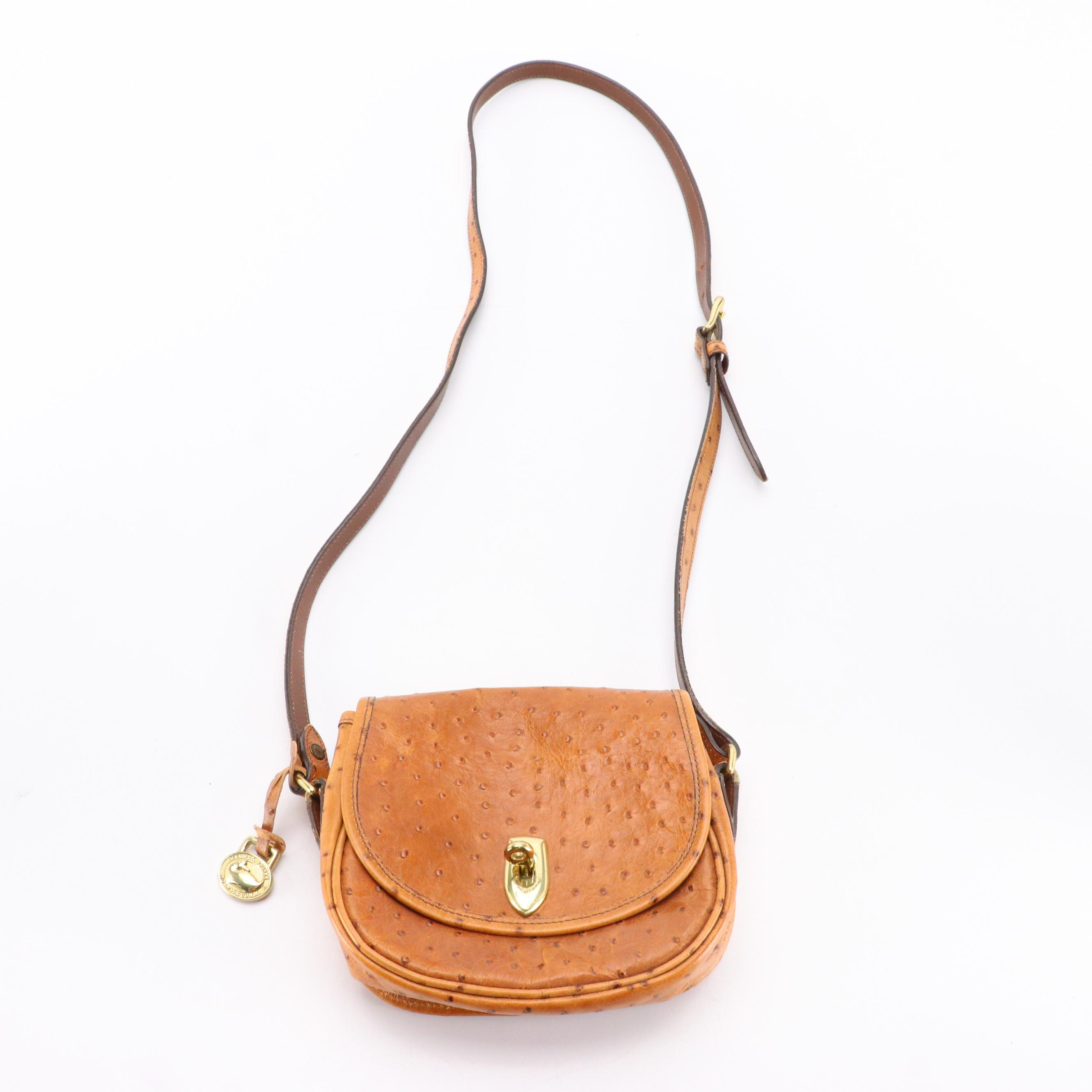 Dooney & Bourke J113 T4 Small Flap Ostrich and R960 Leather Hobo Bags
