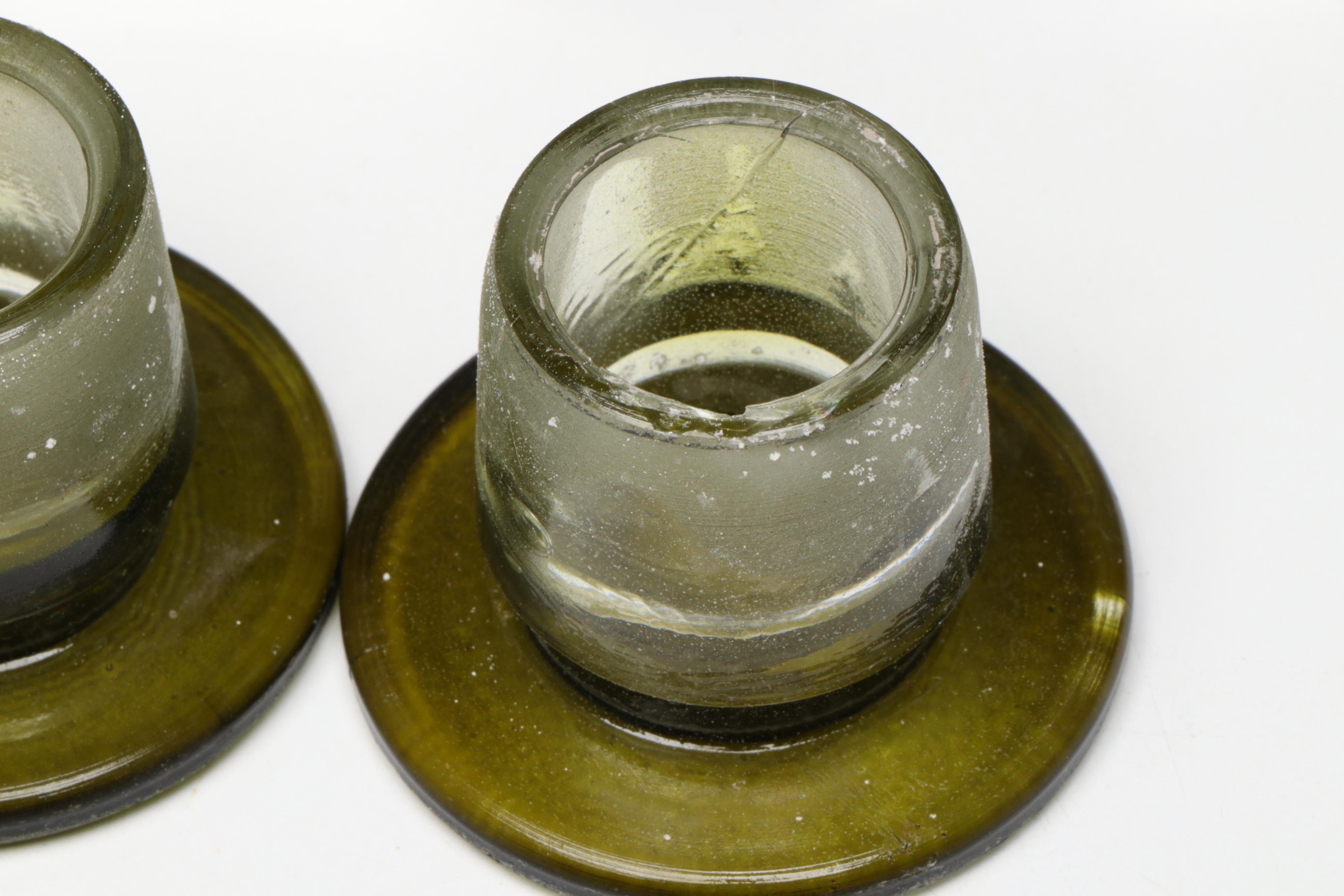 Green Glass Apothecary Style Bottles