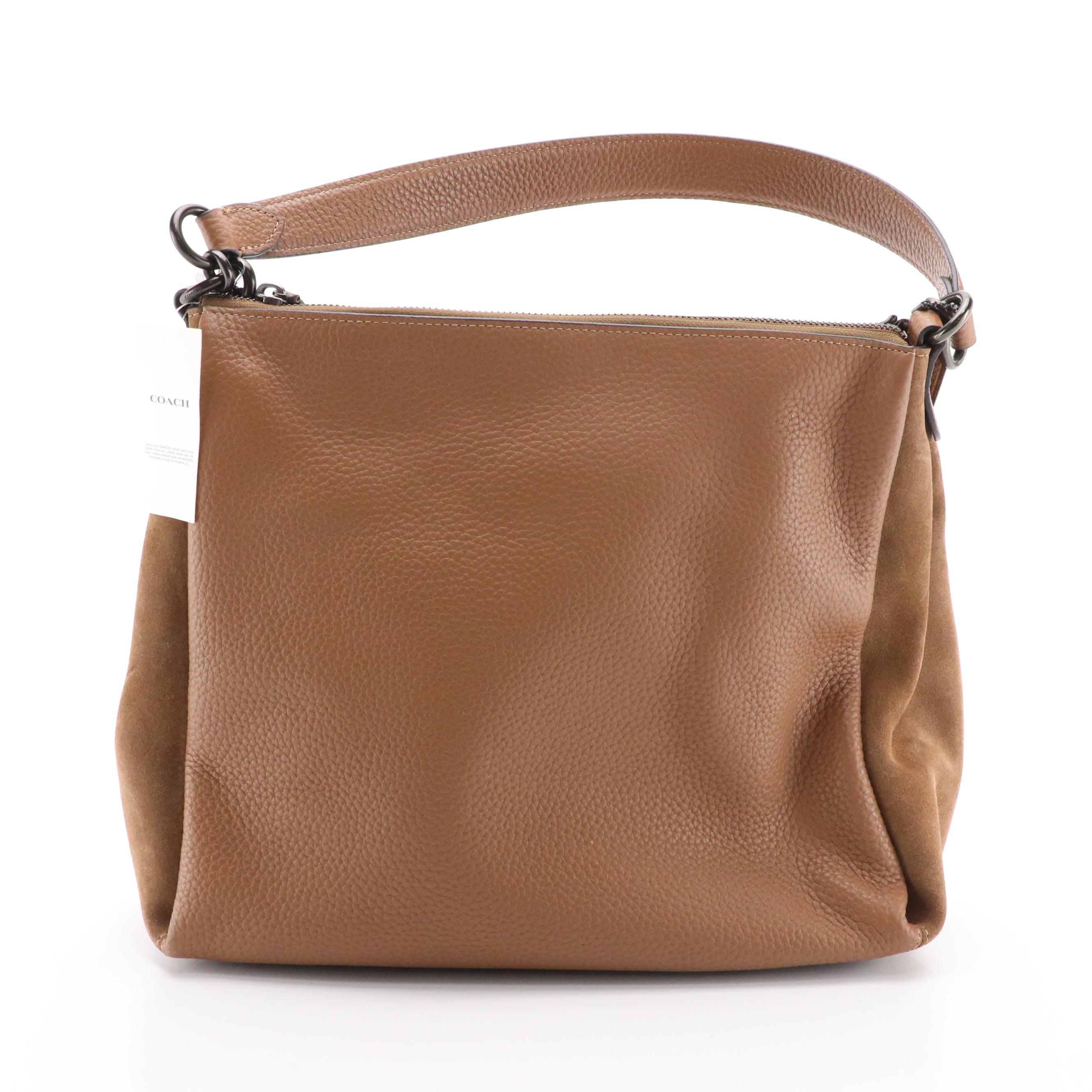 Coach Signature Canvas Messenger Bag, Shay Shoulder Bag in Vintage Khaki Leather