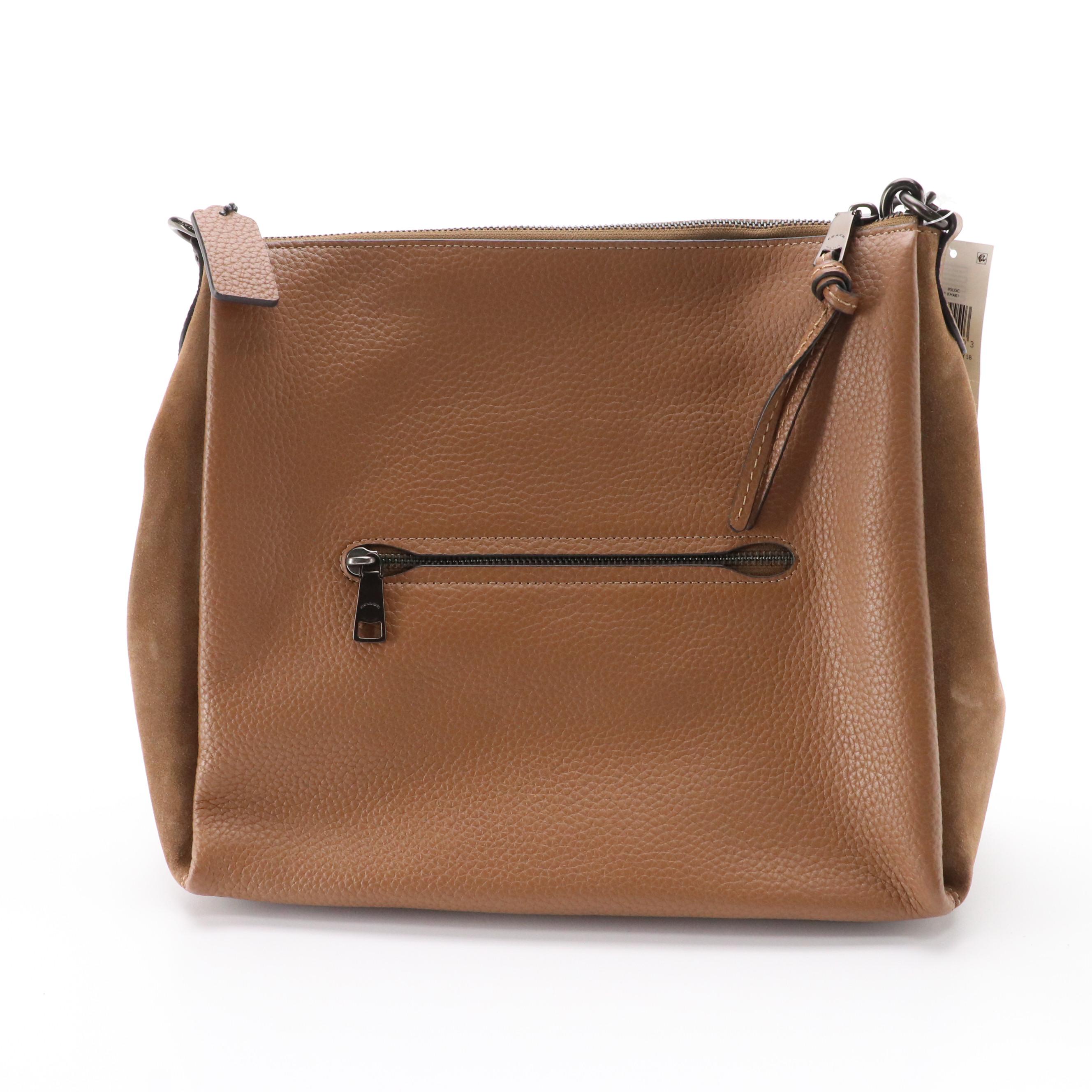 Coach Signature Canvas Messenger Bag, Shay Shoulder Bag in Vintage Khaki Leather