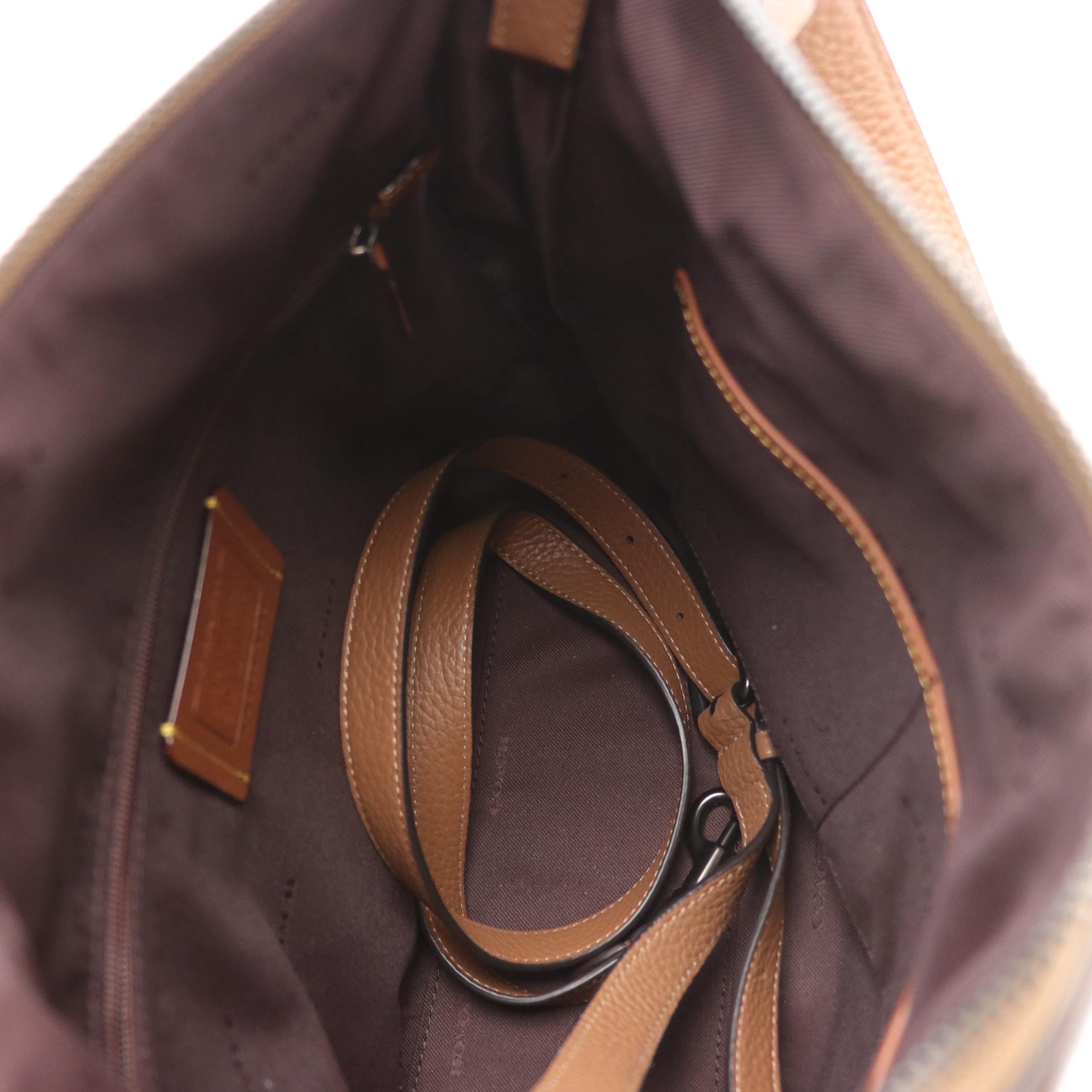 Coach Signature Canvas Messenger Bag, Shay Shoulder Bag in Vintage Khaki Leather