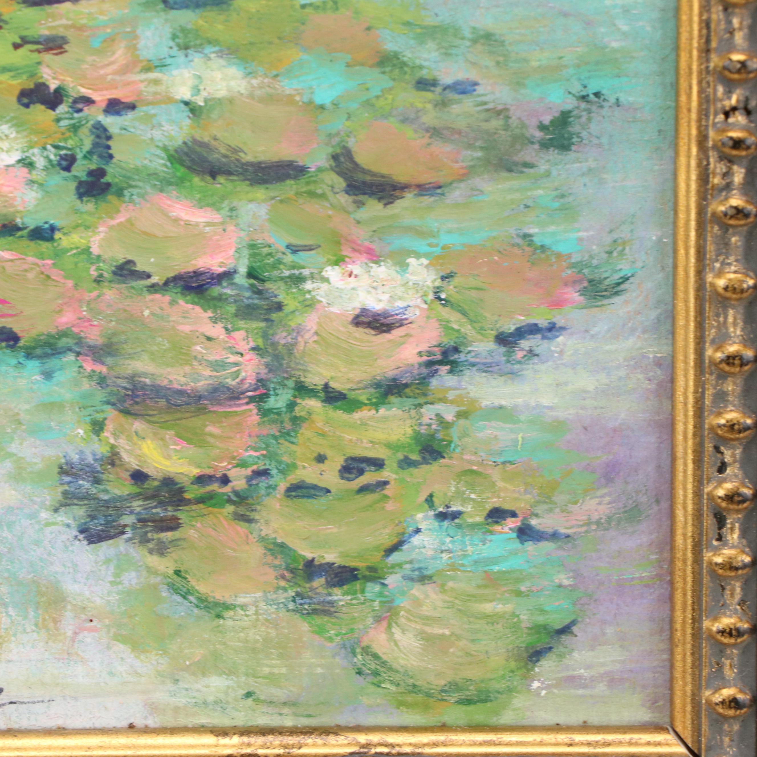 Robert Riddle Baker Pond Landscape Acrylic Painting "A Slow Gathering," 2024