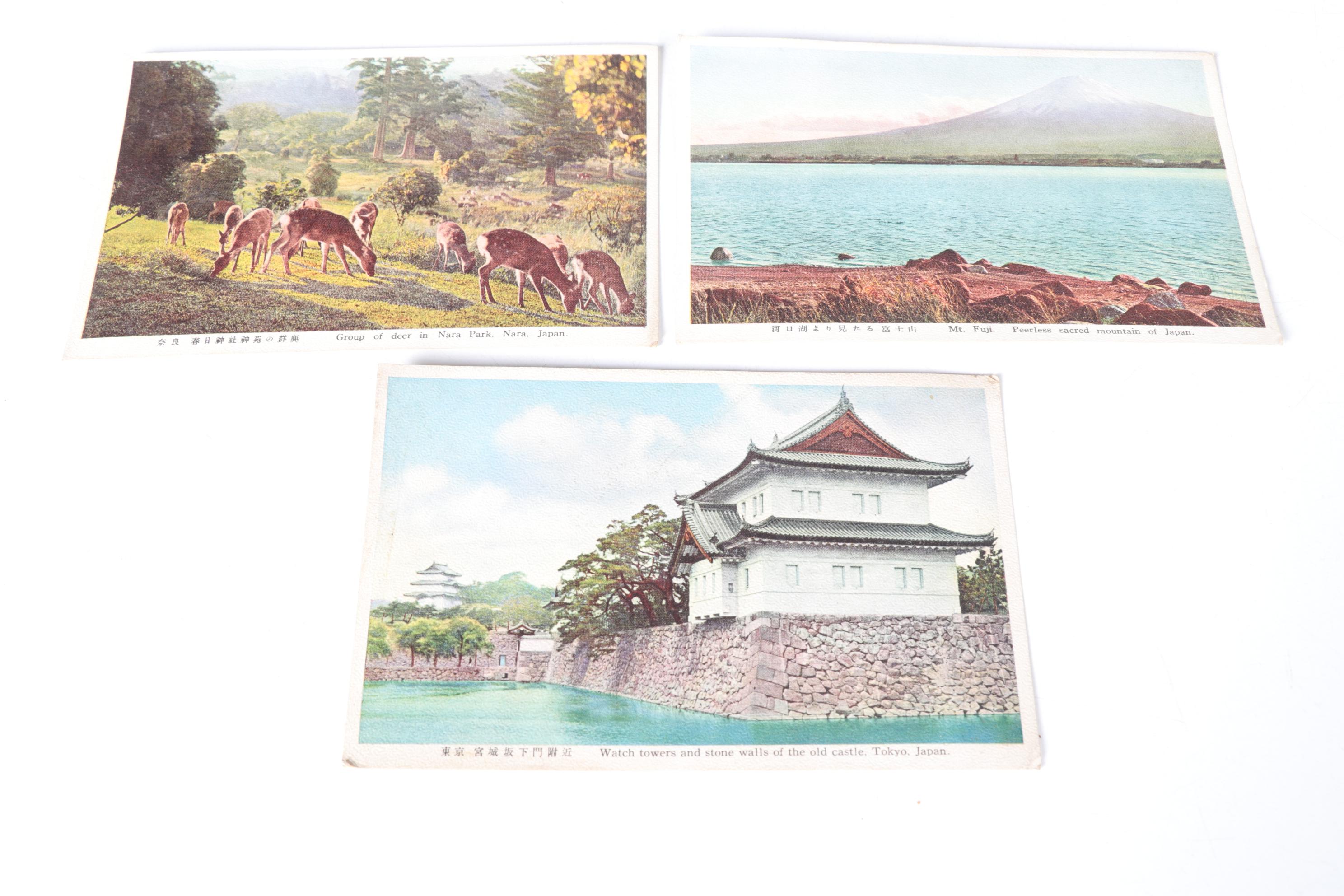 Japanese Postcards of Mt. Fuji, Nara Park & More, Early 20th Century
