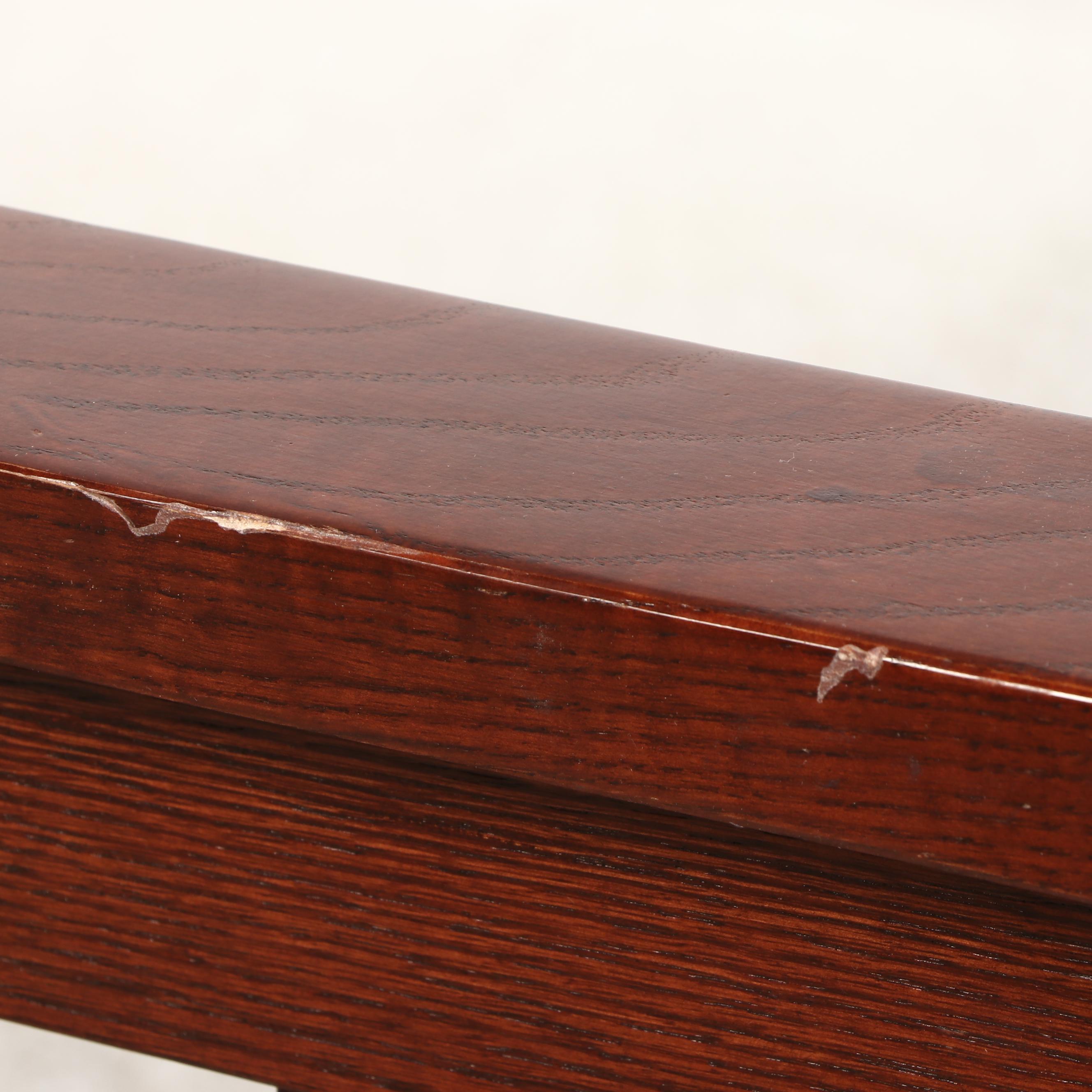 Delsa Muebles Mission Style Oak Veneer Queen Bed Frame