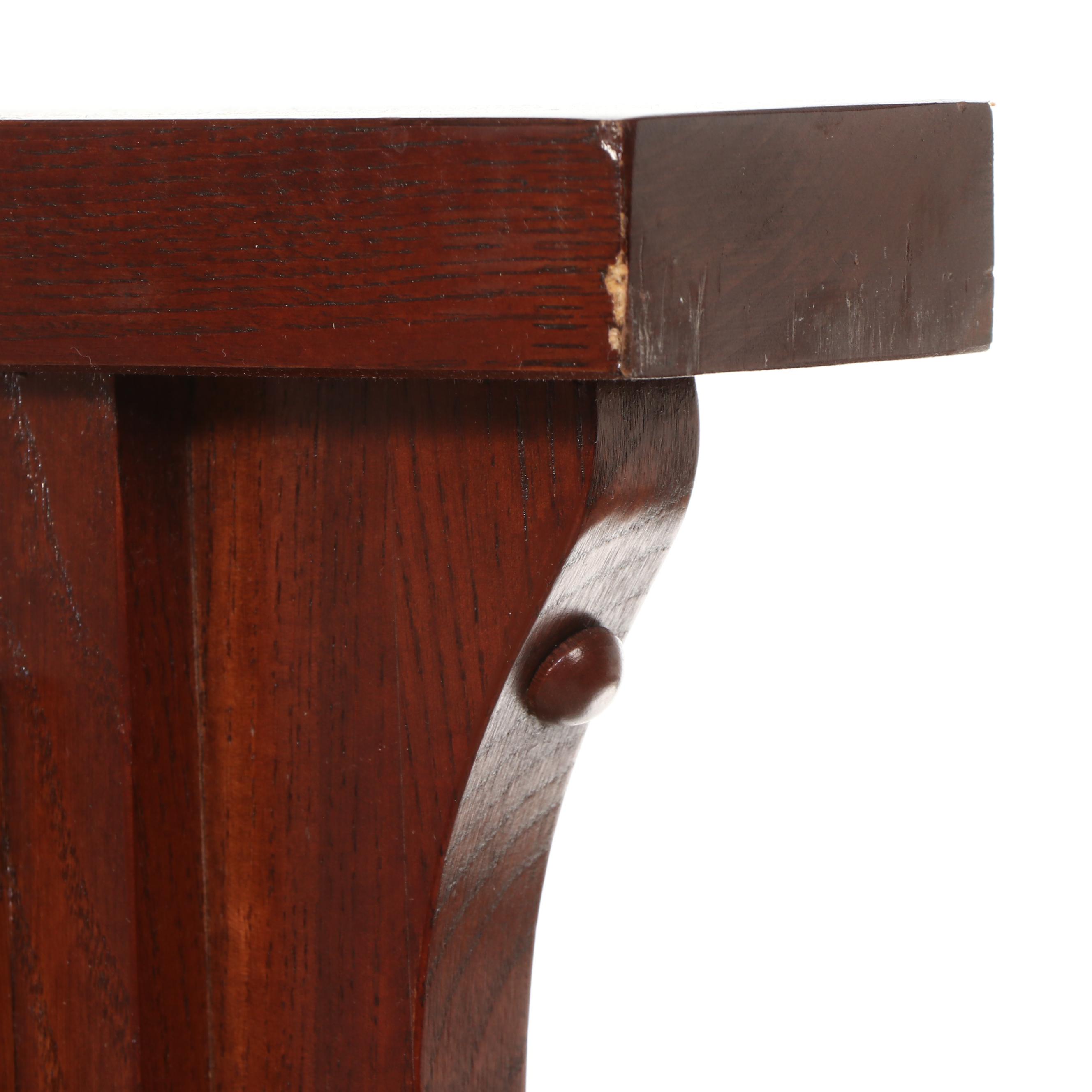 Delsa Muebles Mission Style Oak Veneer Queen Bed Frame