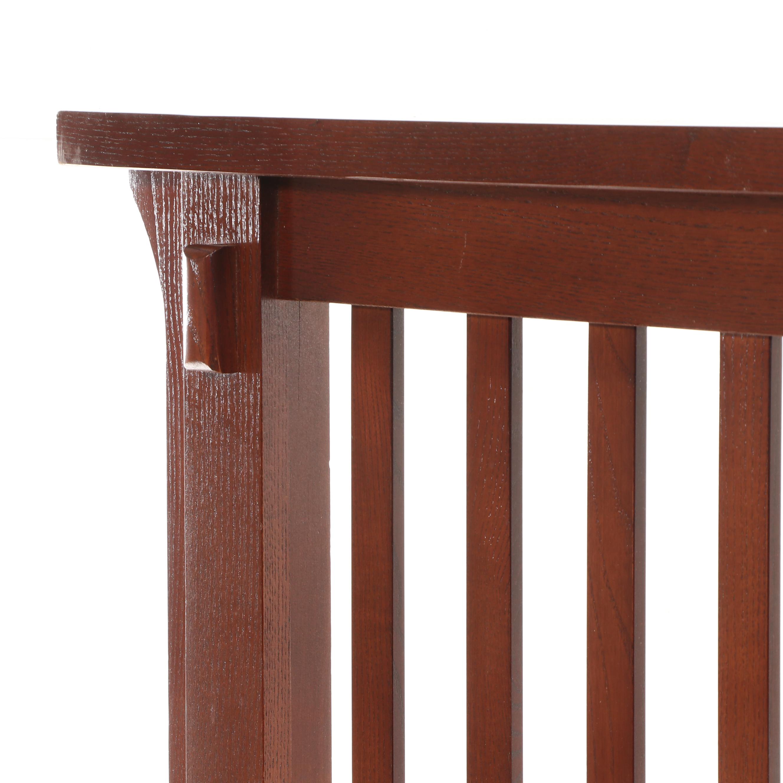 Delsa Muebles Mission Style Oak Veneer Queen Bed Frame