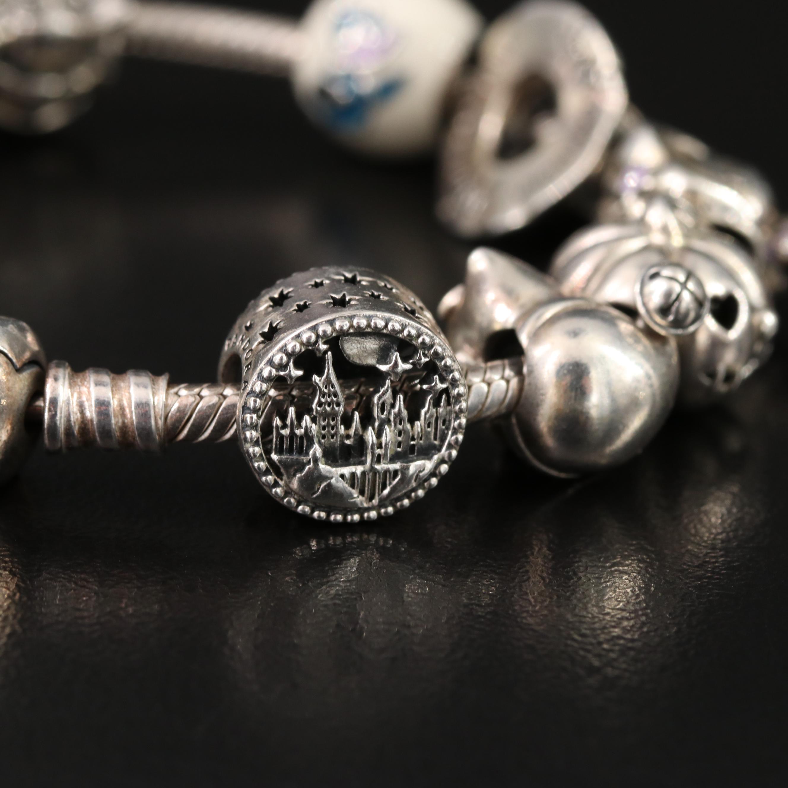 Pandora Sterling Charm Bracelet Including Star Wars, Harry Potter and Disney