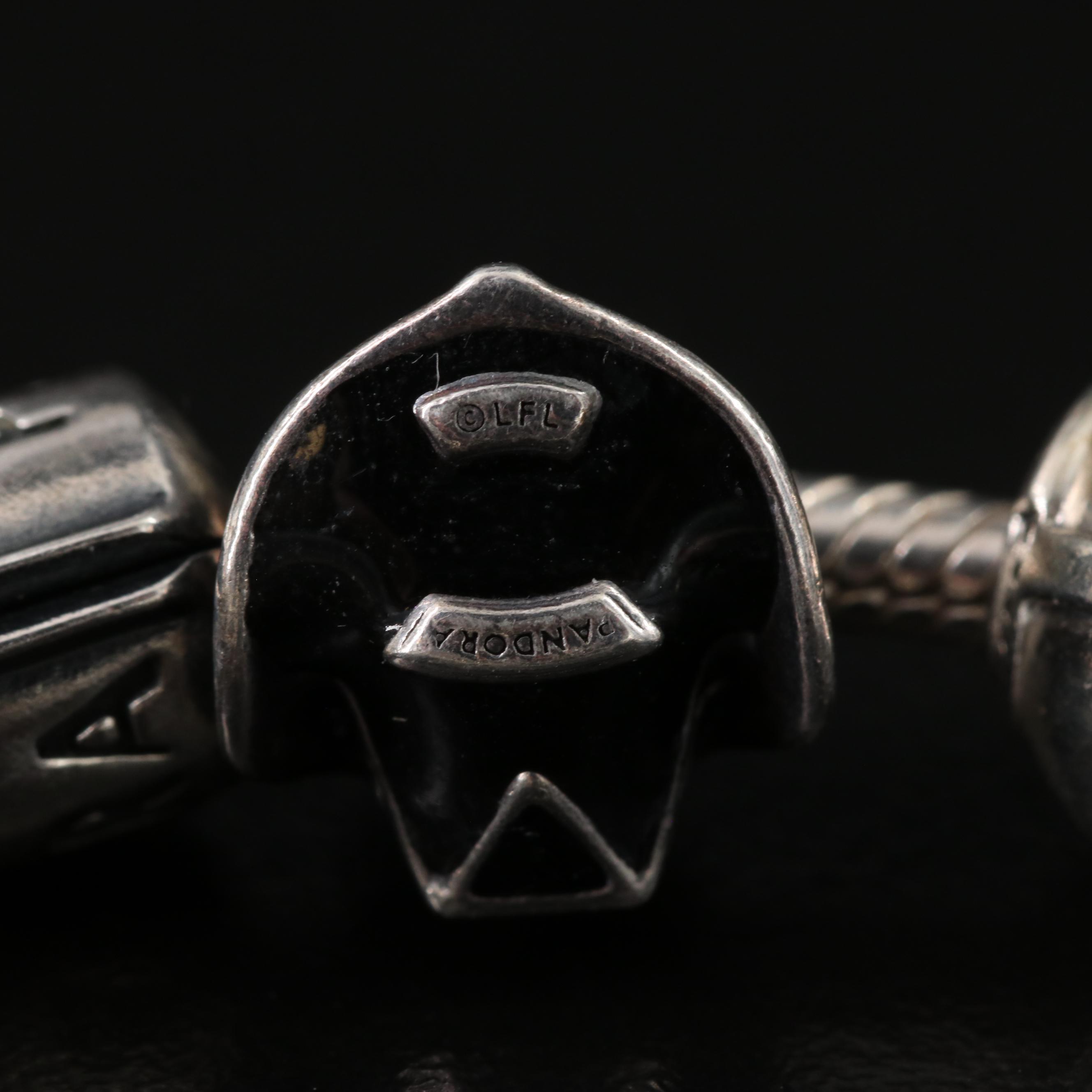 Pandora Sterling Charm Bracelet Including Star Wars, Harry Potter and Disney