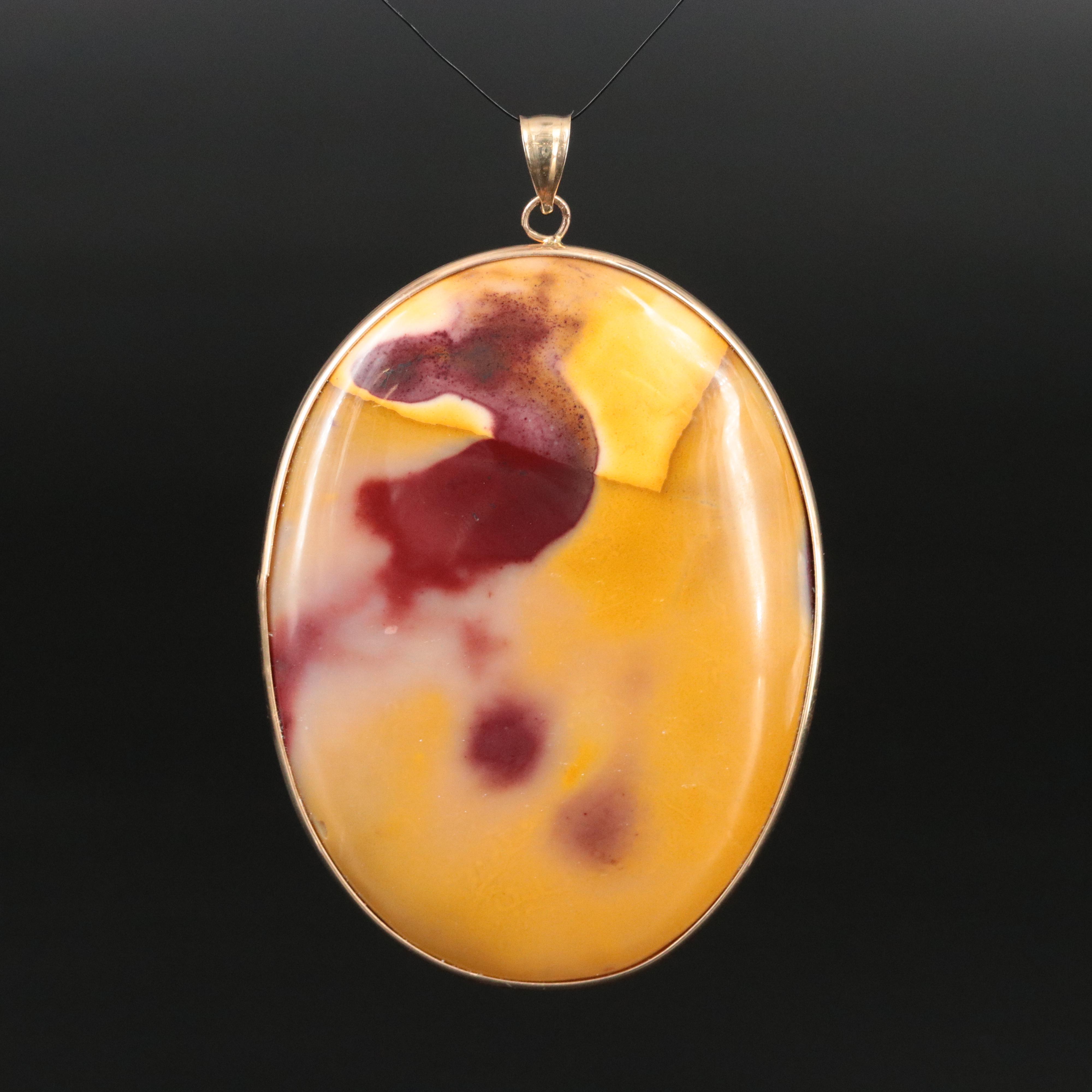 14K Mookaite Bezel Set Pendant