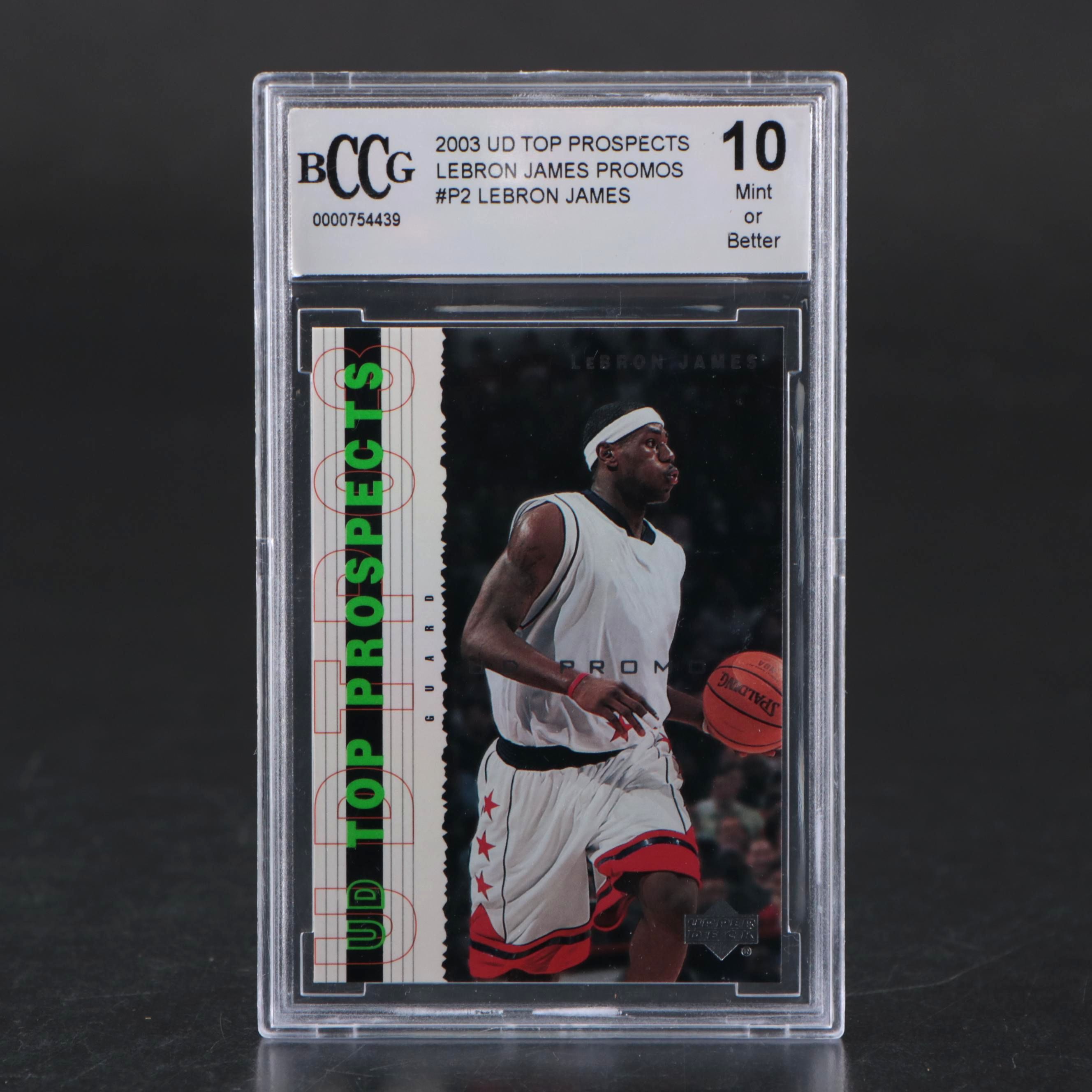 2003 Upper Deck LeBron James Top Prospects Promos Card #P2 Graded BCCG 10