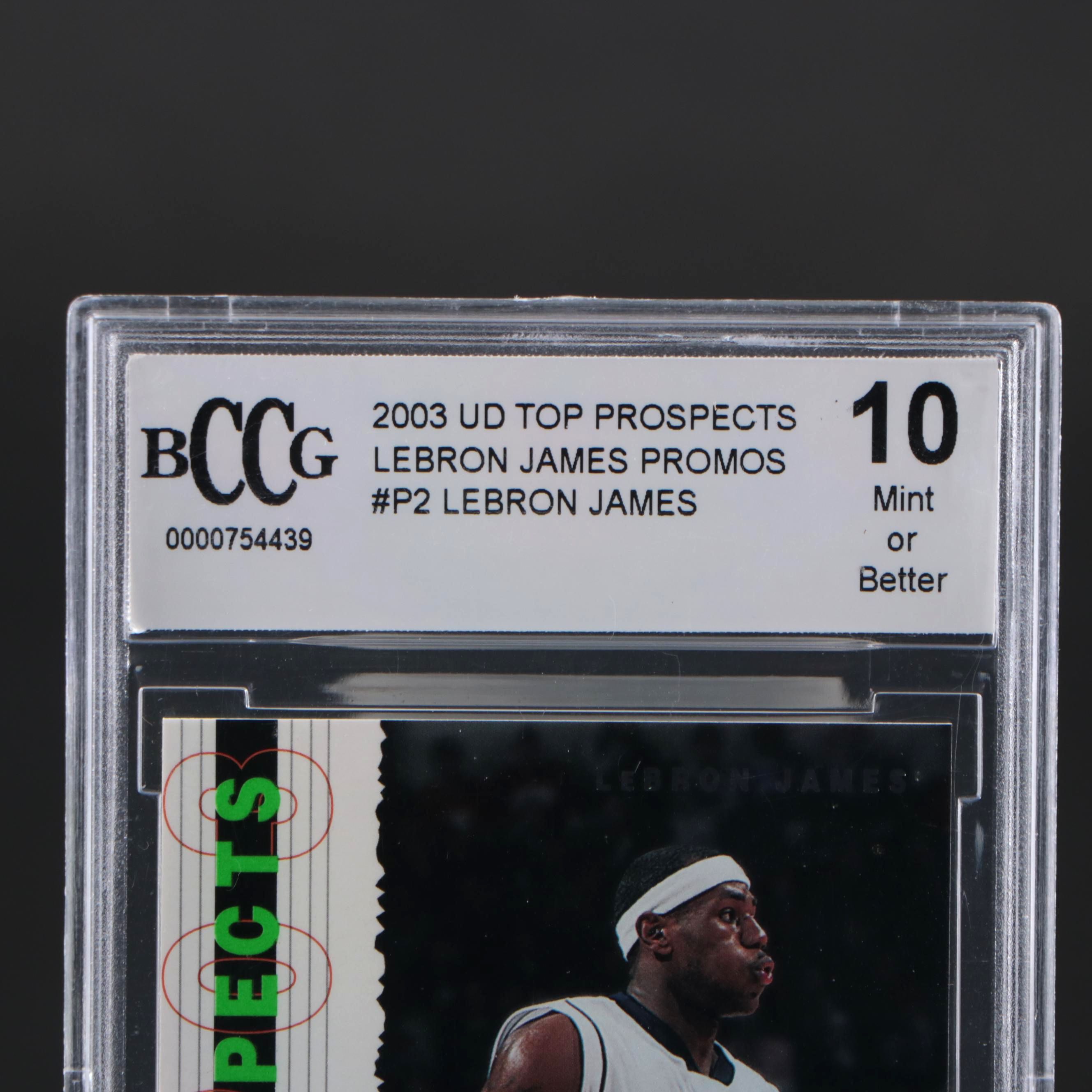 2003 Upper Deck LeBron James Top Prospects Promos Card #P2 Graded BCCG 10