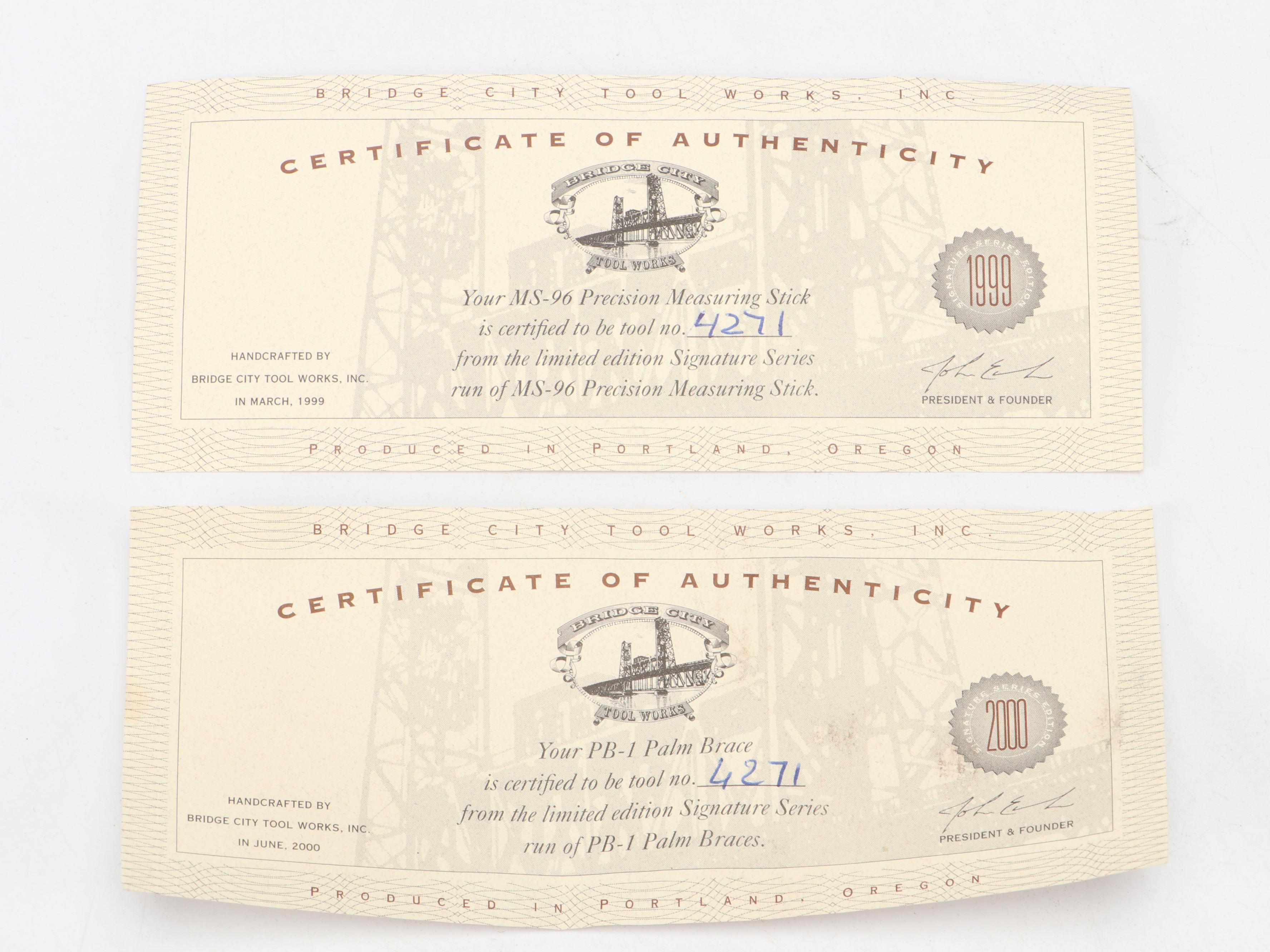 Bridge City Tool Works PB-1 Palm Brace with MS-96 Precision Measuring Sticks