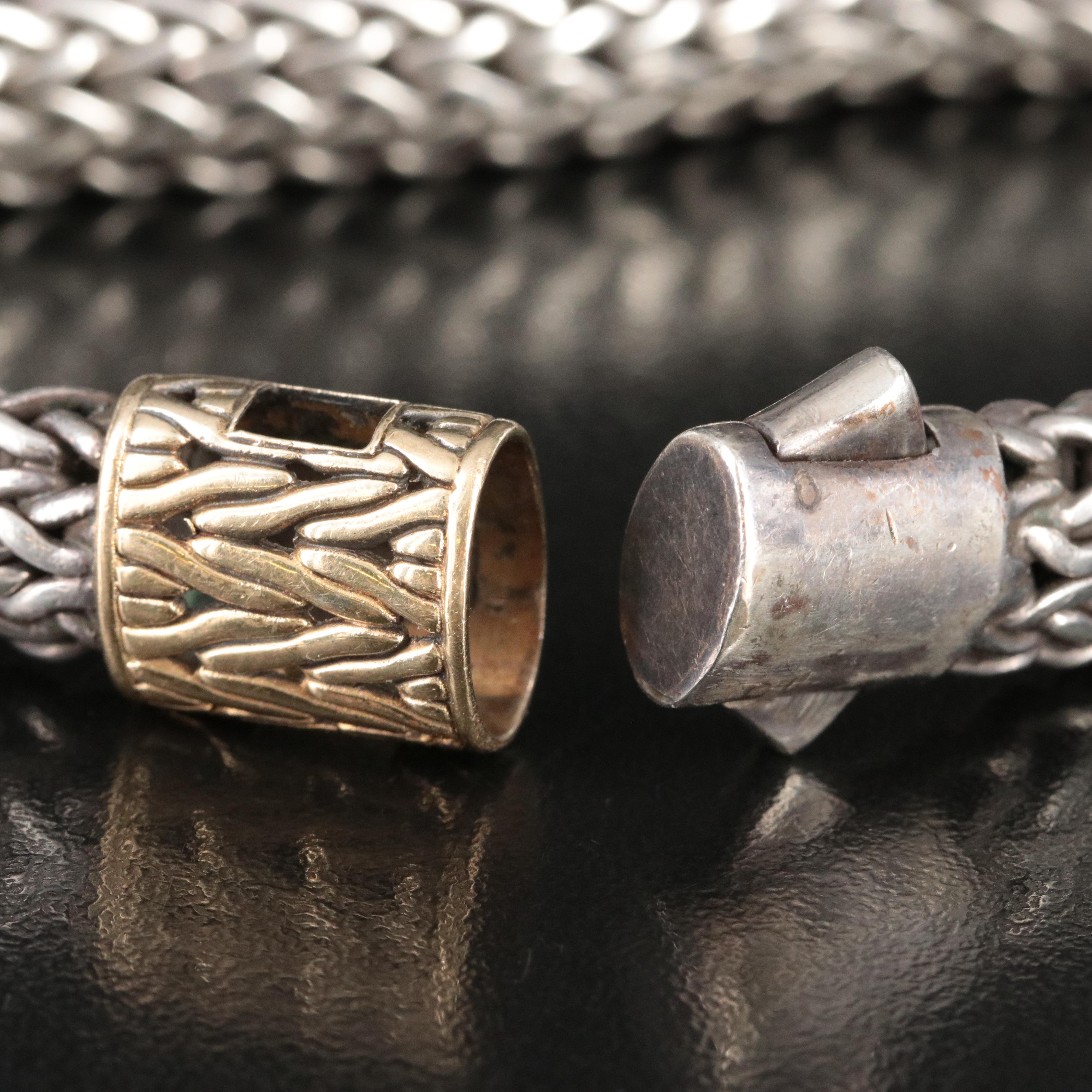 John Hardy Classic Chain Sterling Bracelet with 18K Clasp