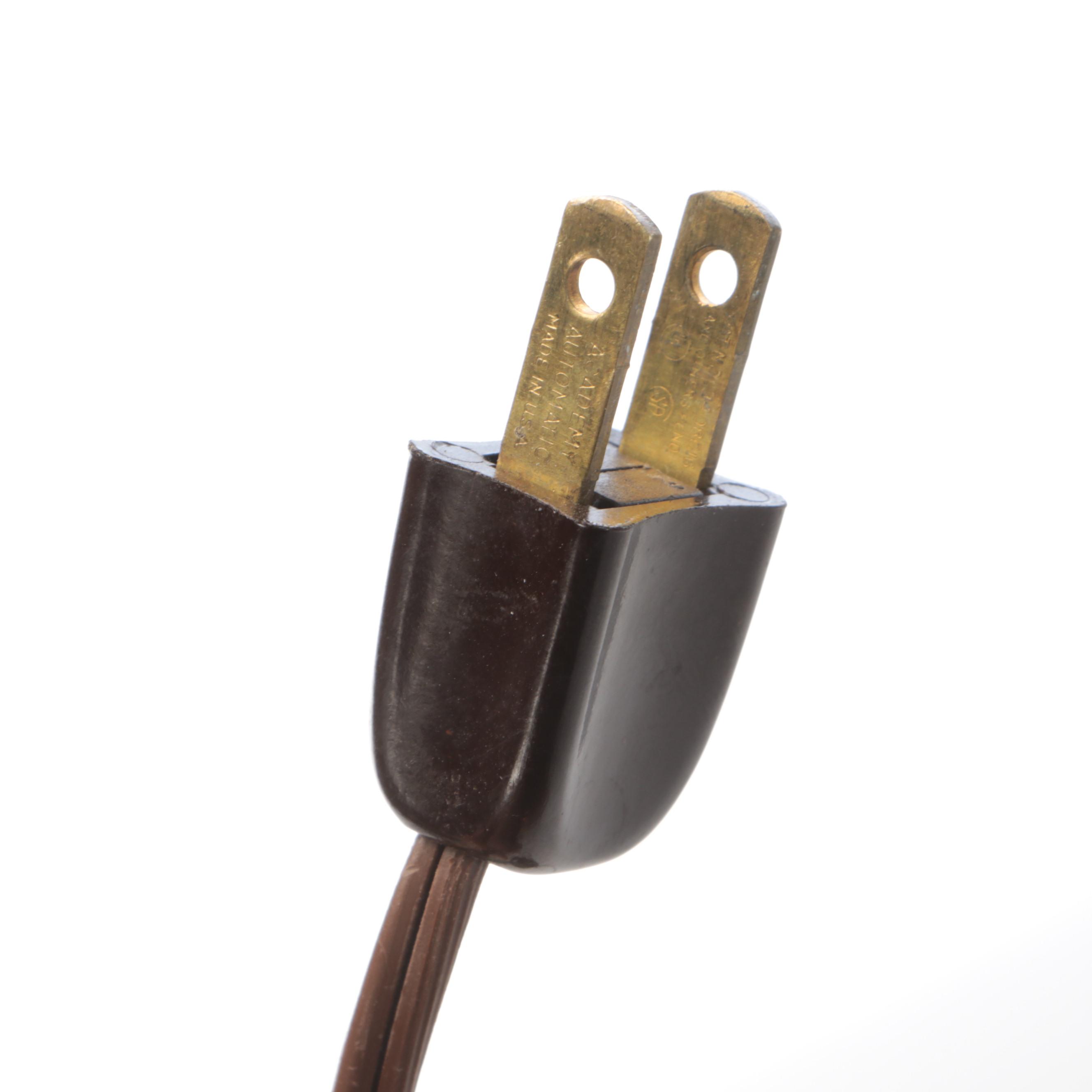 Gilt Spelter Table Lamp with Reverse Painted Shade, Style of Pittsburgh School