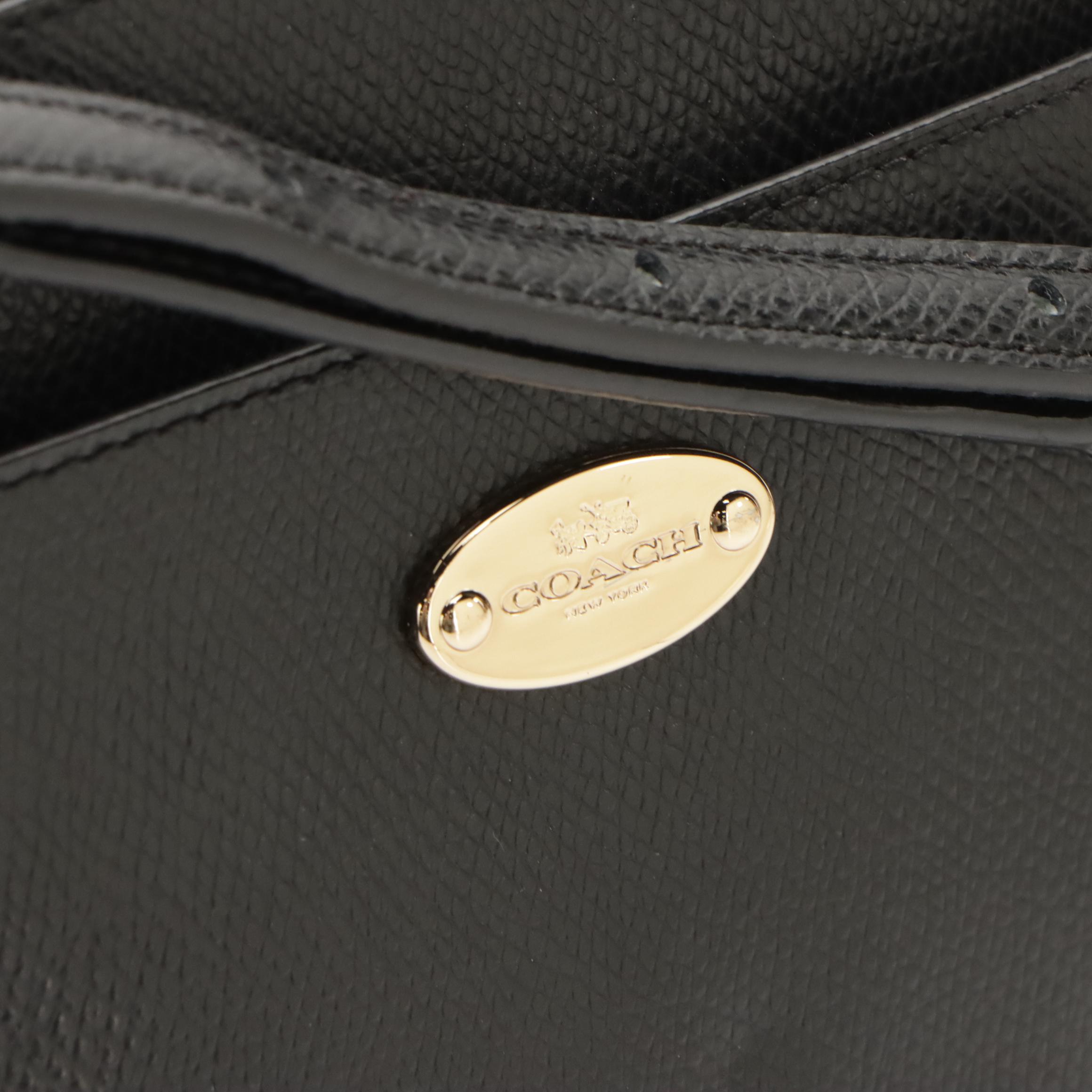 Coach Signature File Bag, Black Leather East West Pop Crossbody, Park Violet Bag