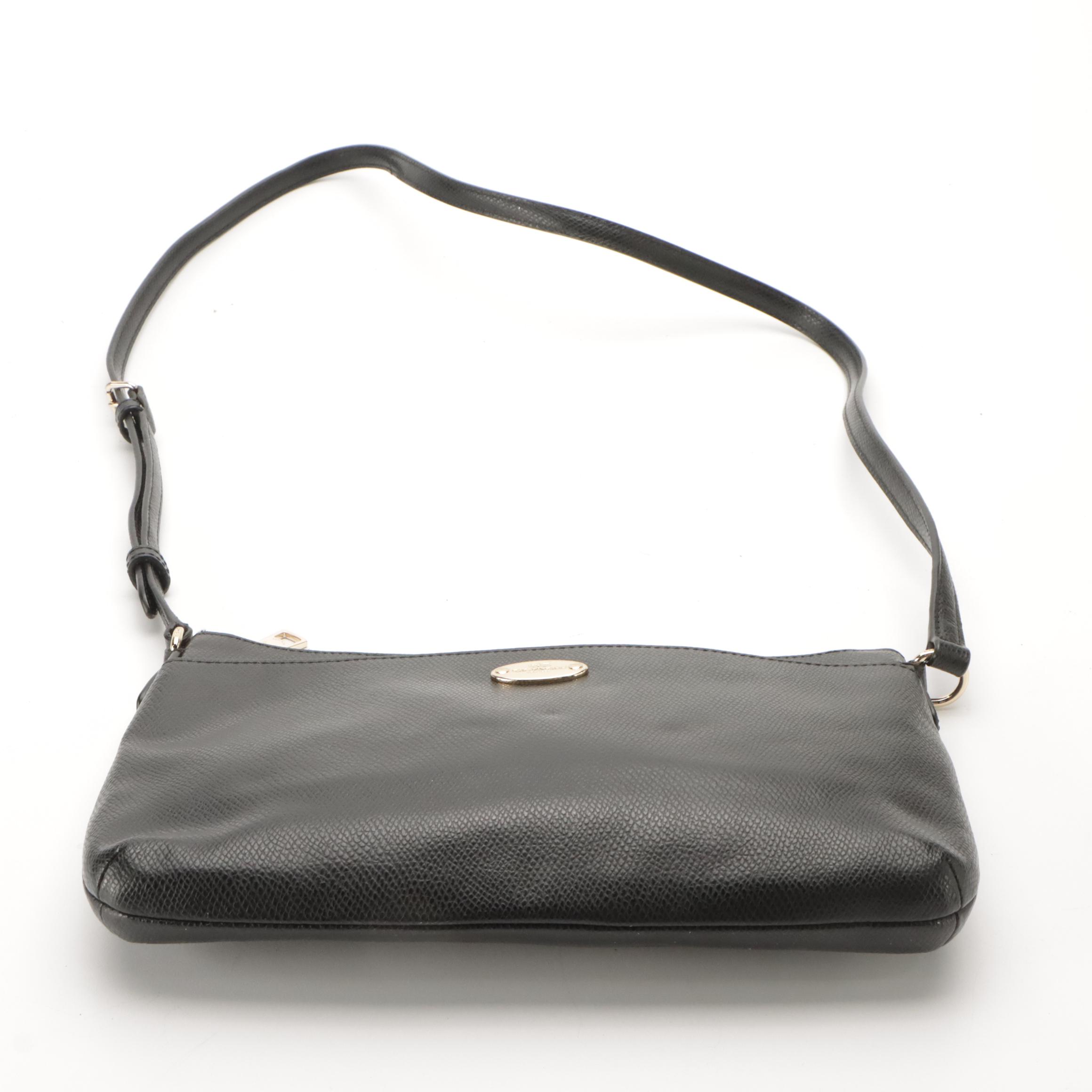 Coach Signature File Bag, Black Leather East West Pop Crossbody, Park Violet Bag