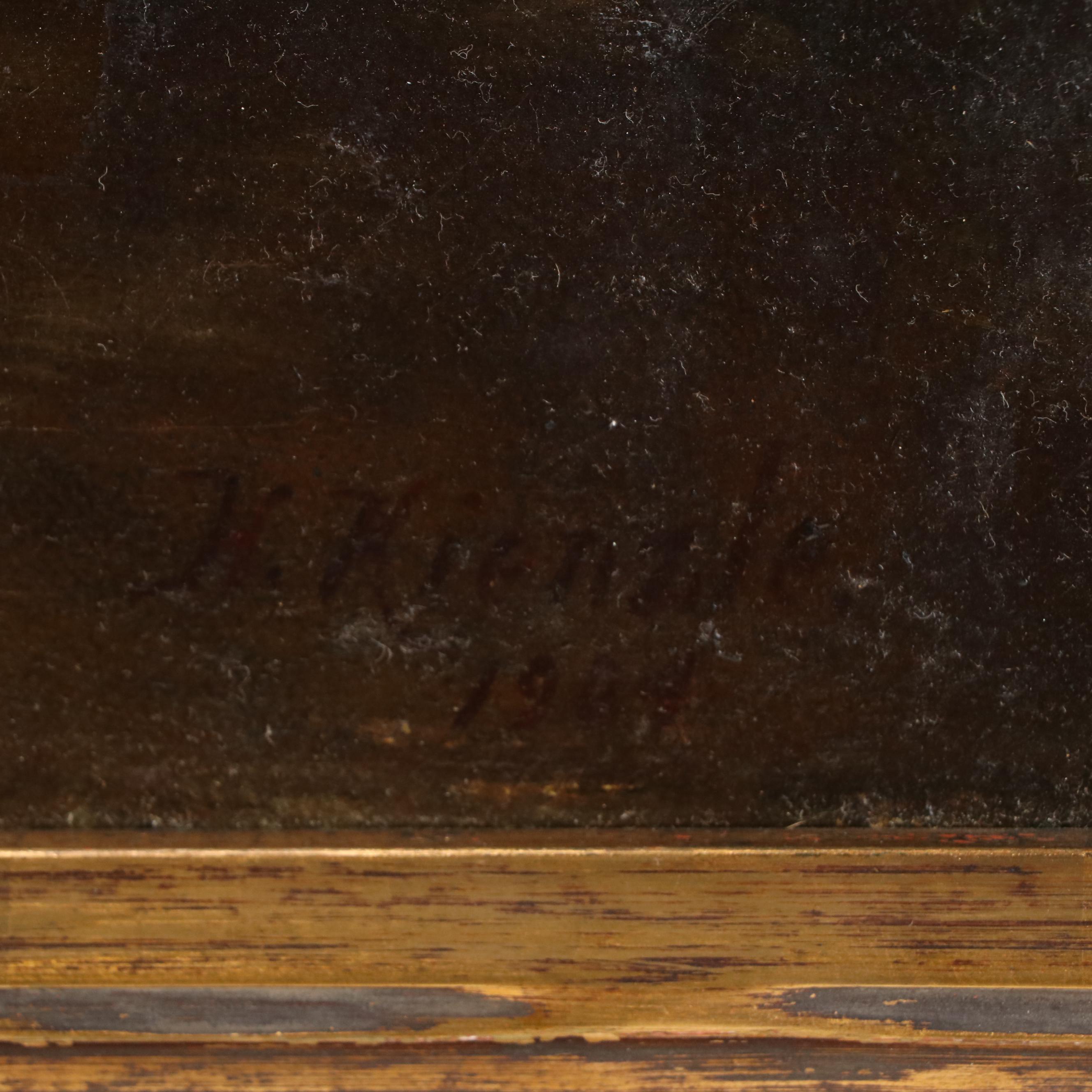 Oil Painting After Gabriel Cornelius Ritter von Max "The Lion's Bride," 1904