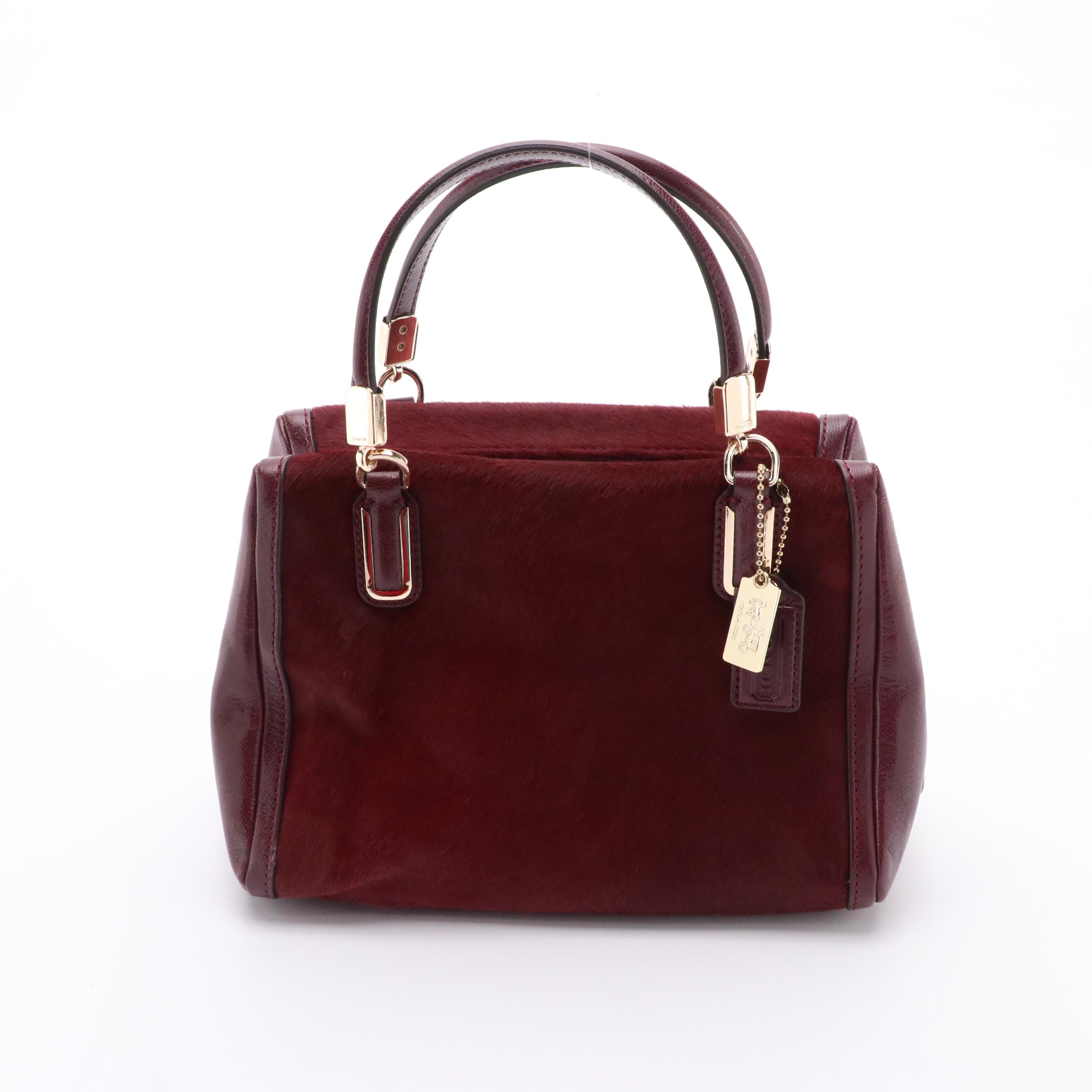 Coach Tartan Sequined Wristlet and Calf Hair and Leather Two-Way Bag