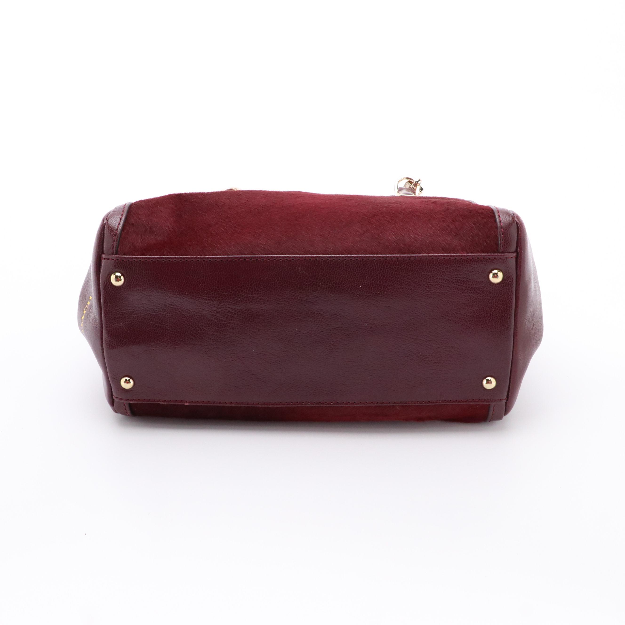 Coach Tartan Sequined Wristlet and Calf Hair and Leather Two-Way Bag