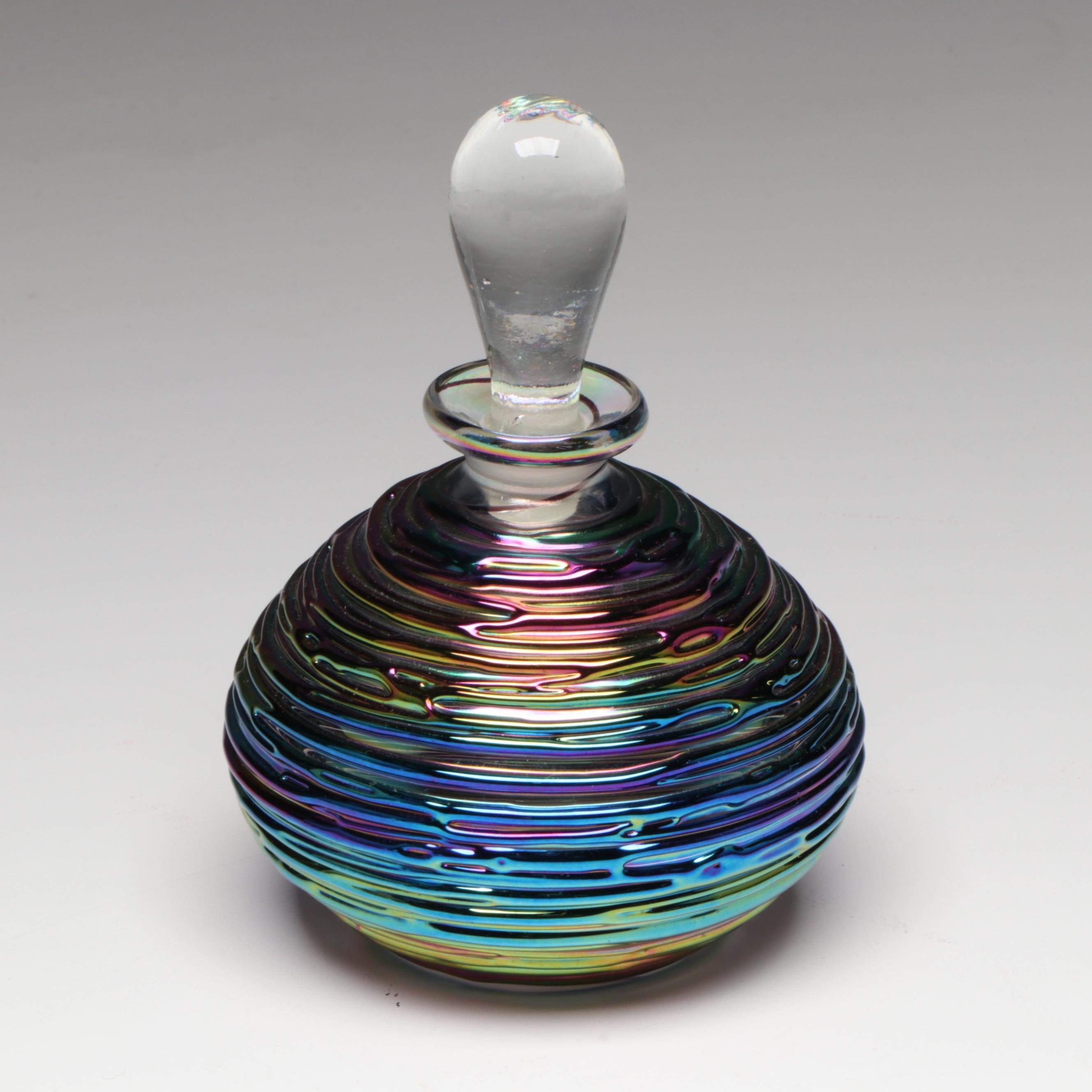 Art Nouveau Style Gilt Metal Jewelry Casket with Other Glass Perfume Bottles