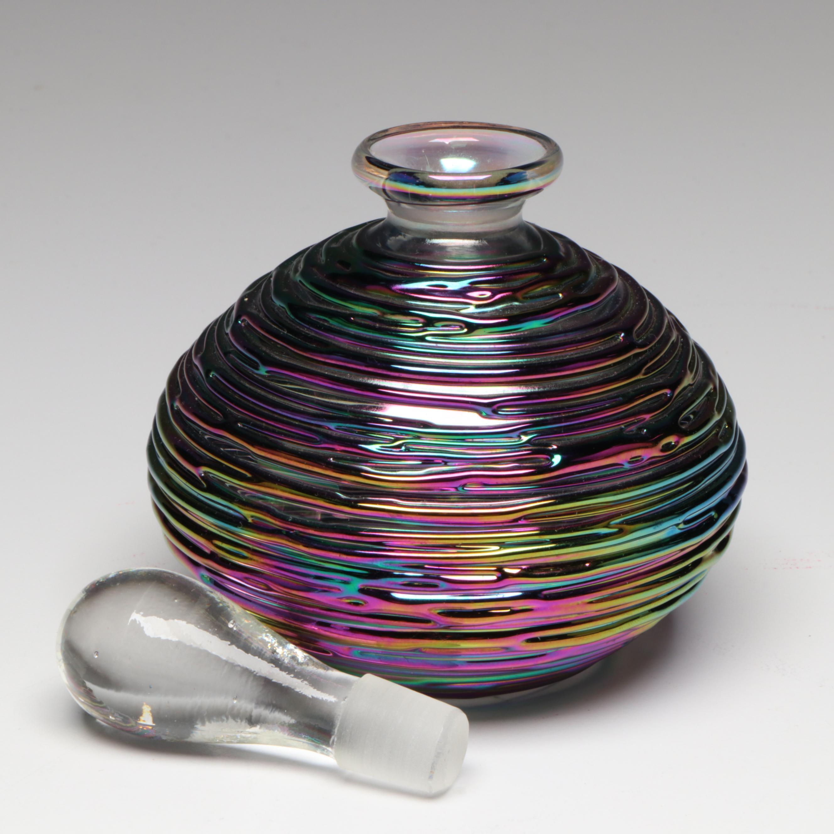 Art Nouveau Style Gilt Metal Jewelry Casket with Other Glass Perfume Bottles