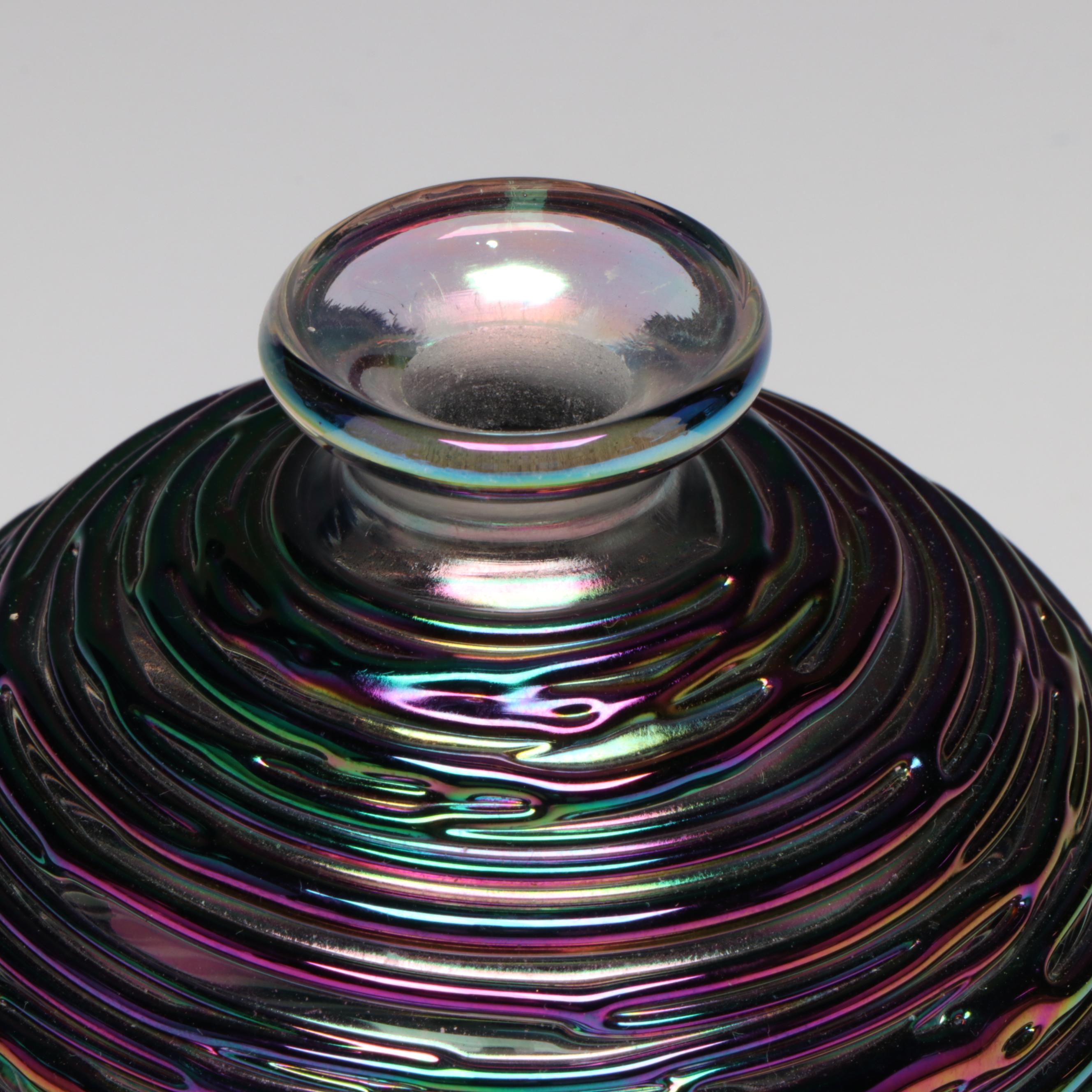 Art Nouveau Style Gilt Metal Jewelry Casket with Other Glass Perfume Bottles