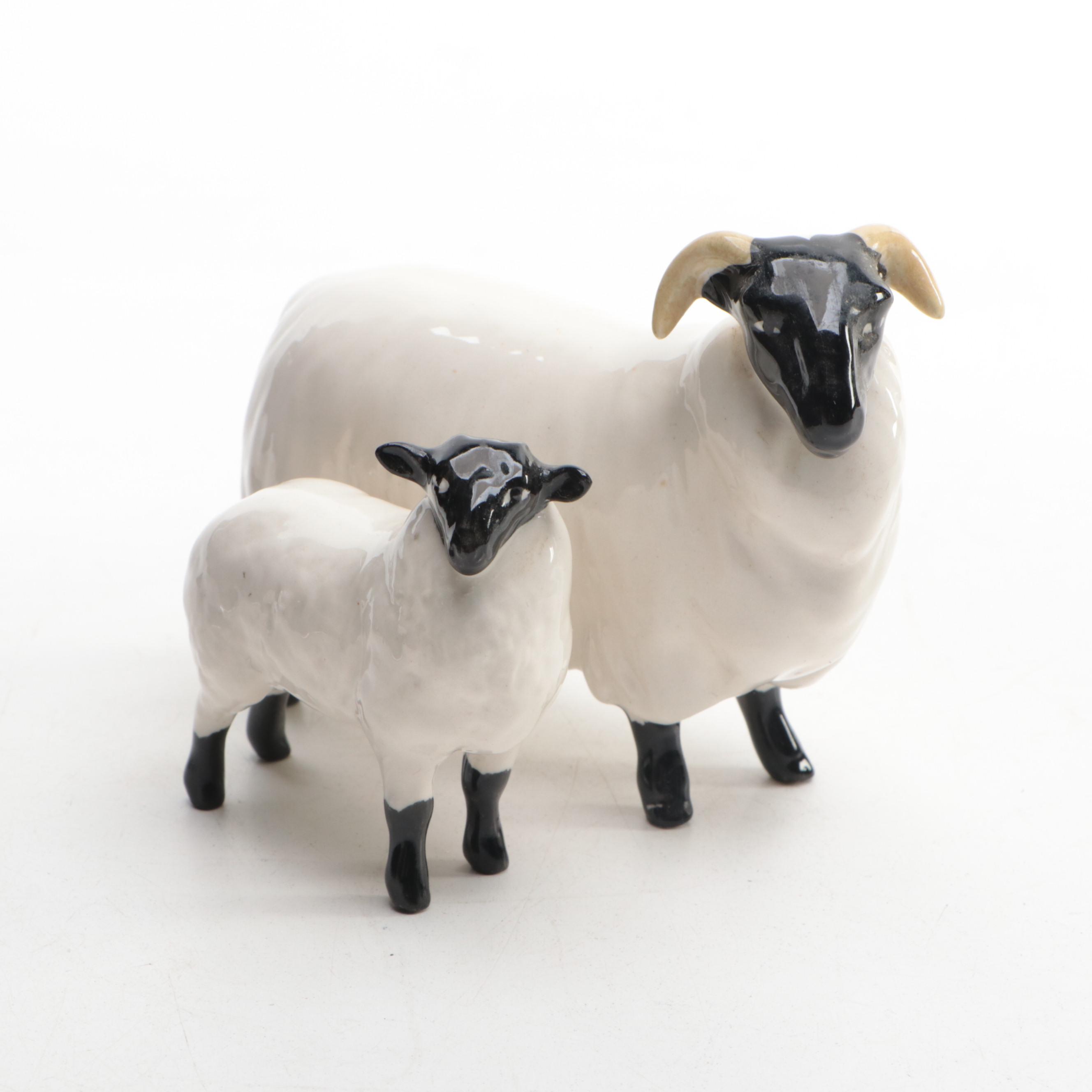 Beswick England Black Face Ceramic Sheep