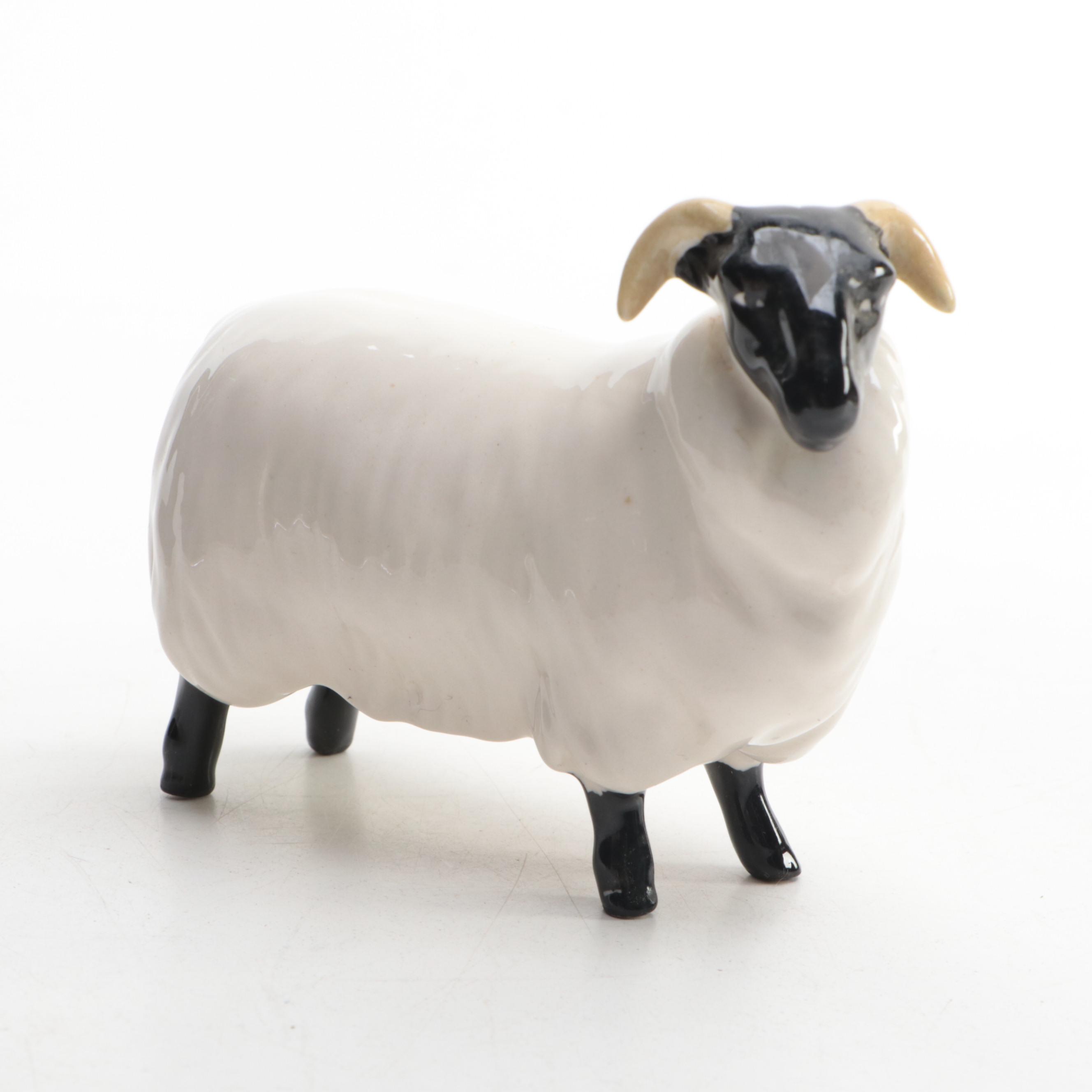 Beswick England Black Face Ceramic Sheep