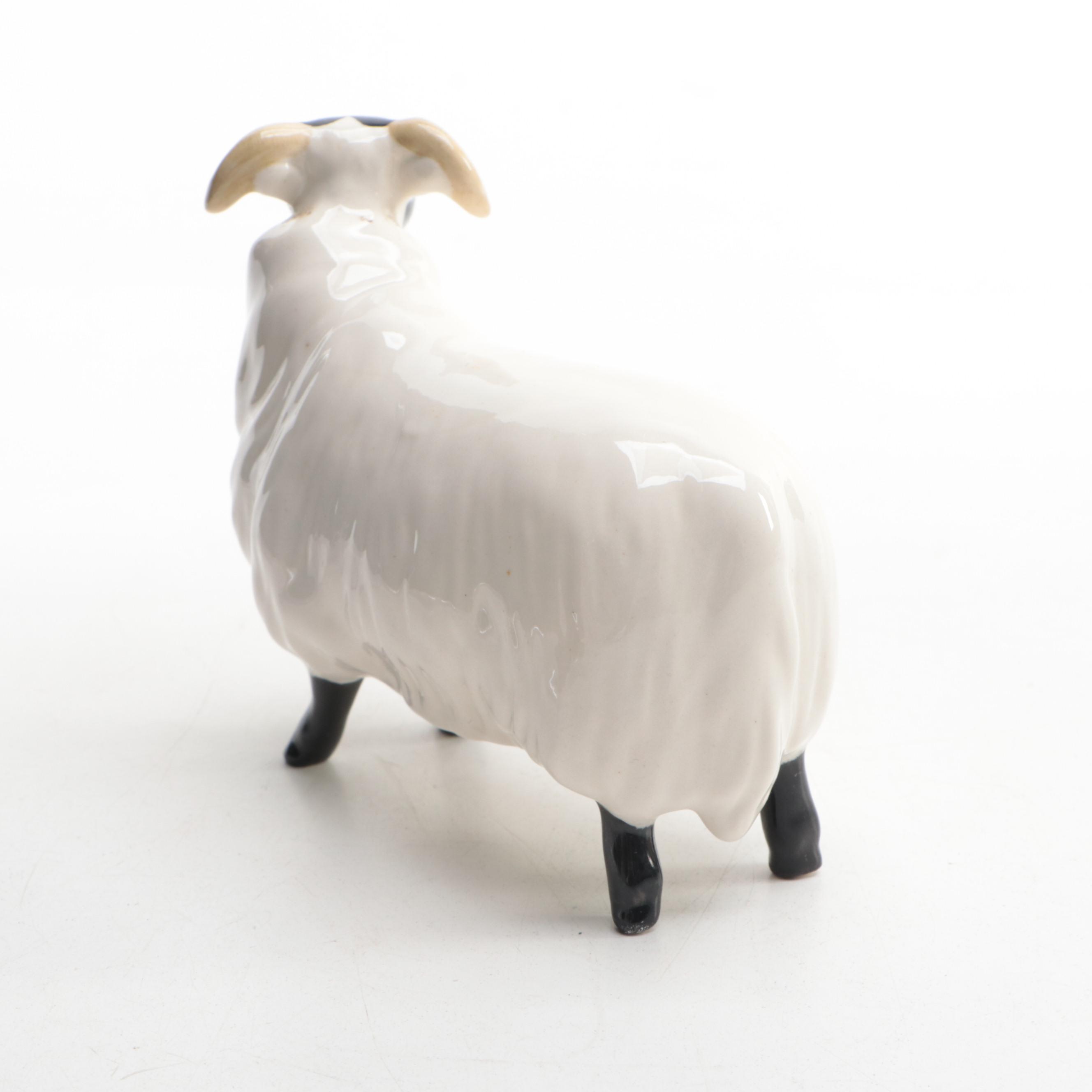 Beswick England Black Face Ceramic Sheep