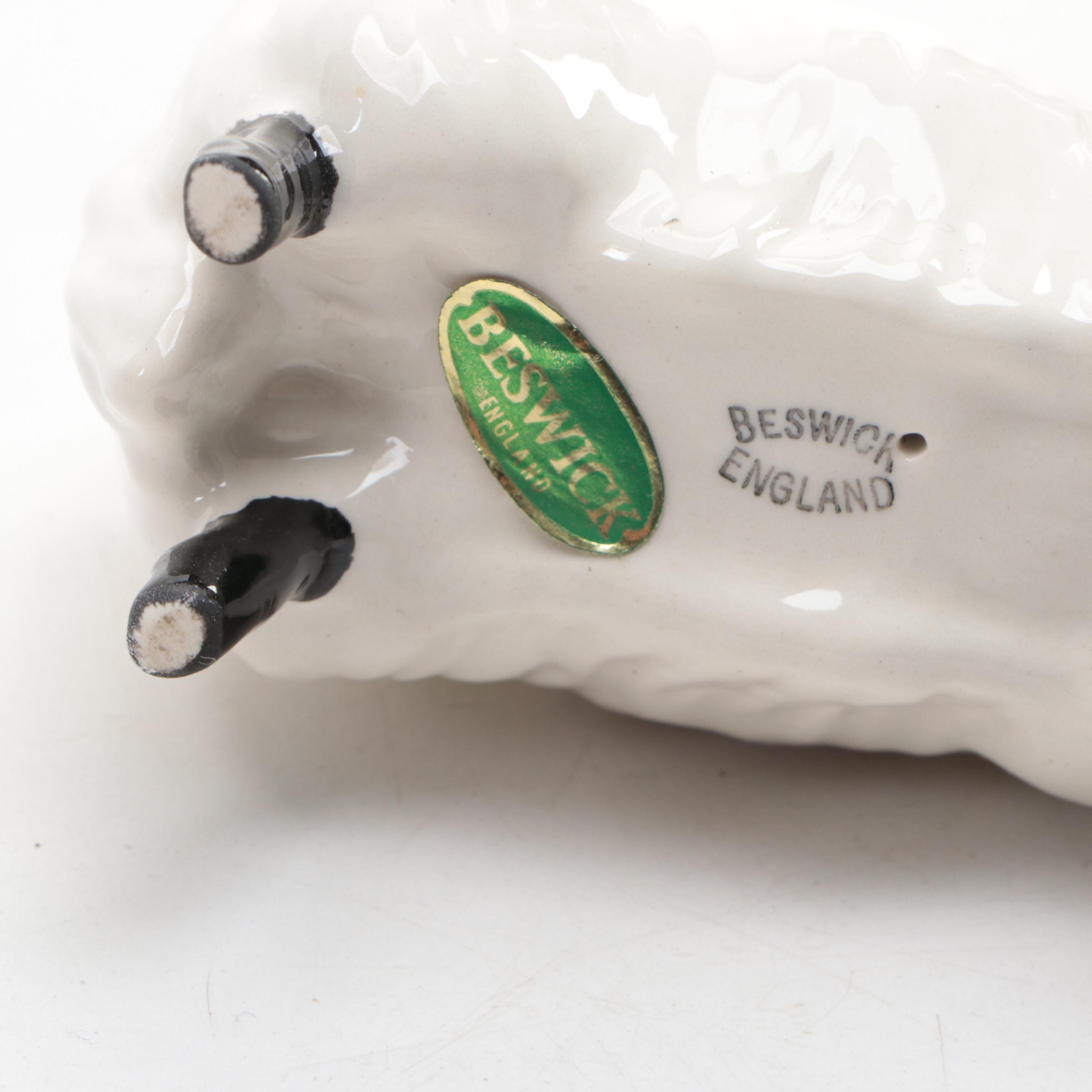 Beswick England Black Face Ceramic Sheep