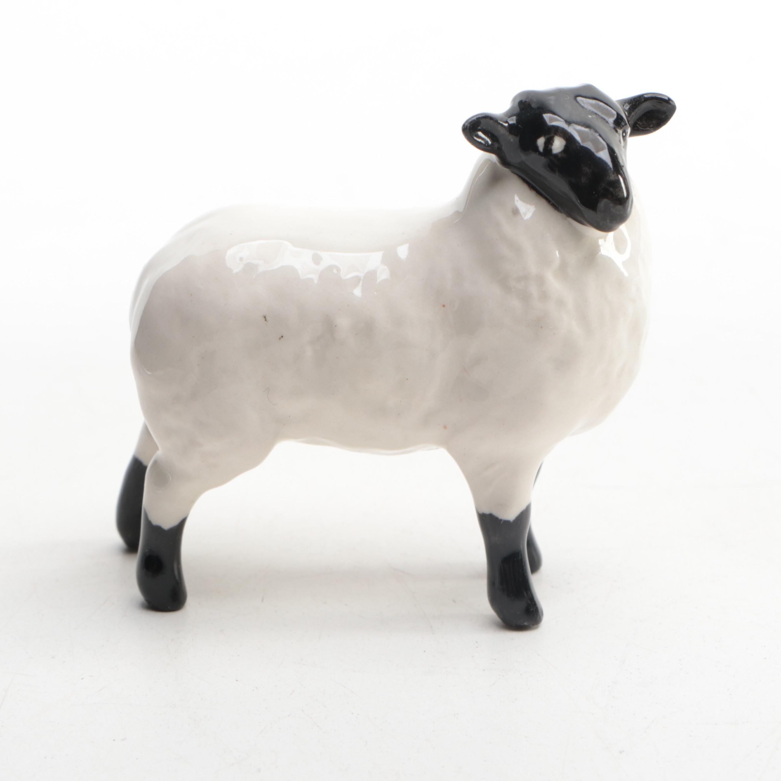 Beswick England Black Face Ceramic Sheep