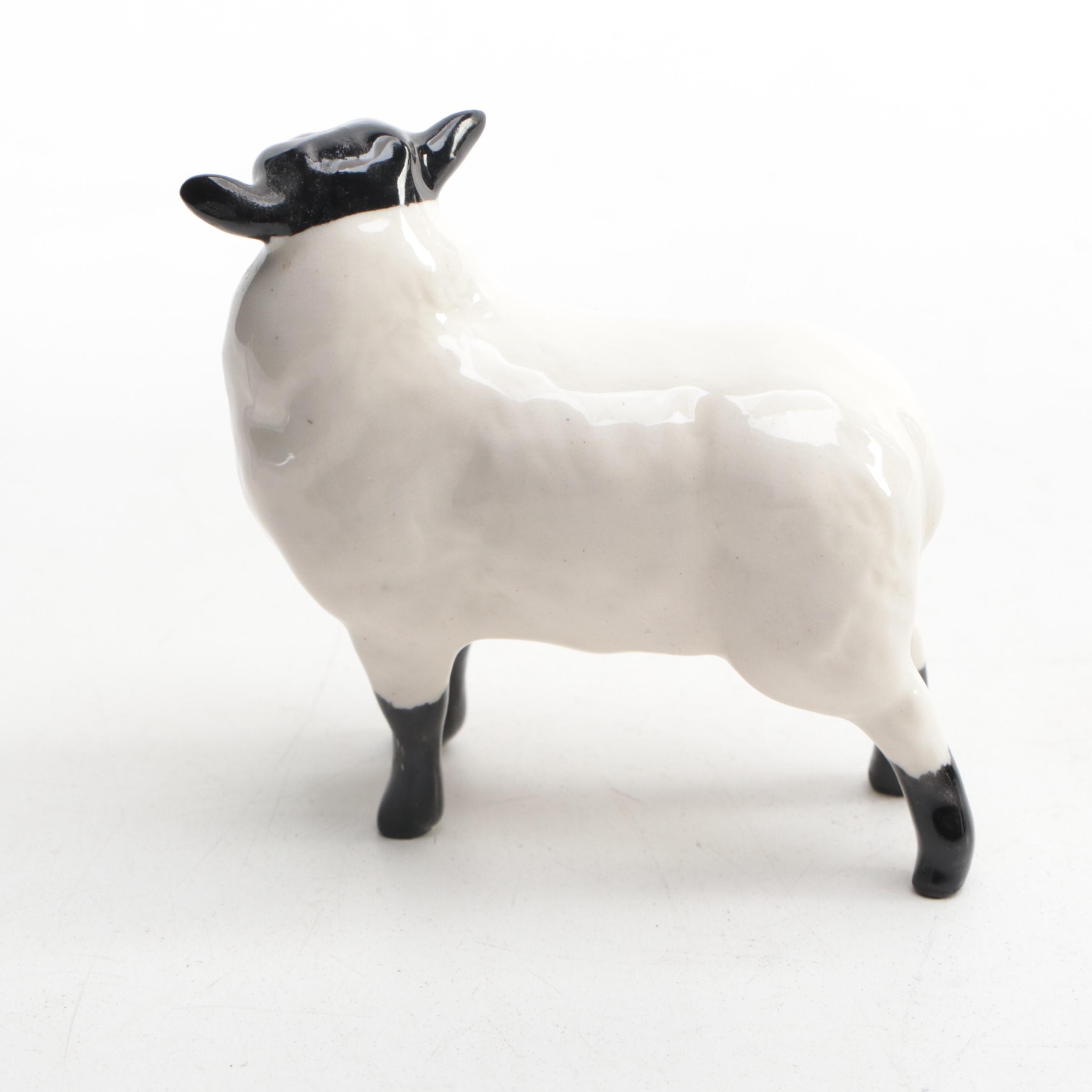 Beswick England Black Face Ceramic Sheep