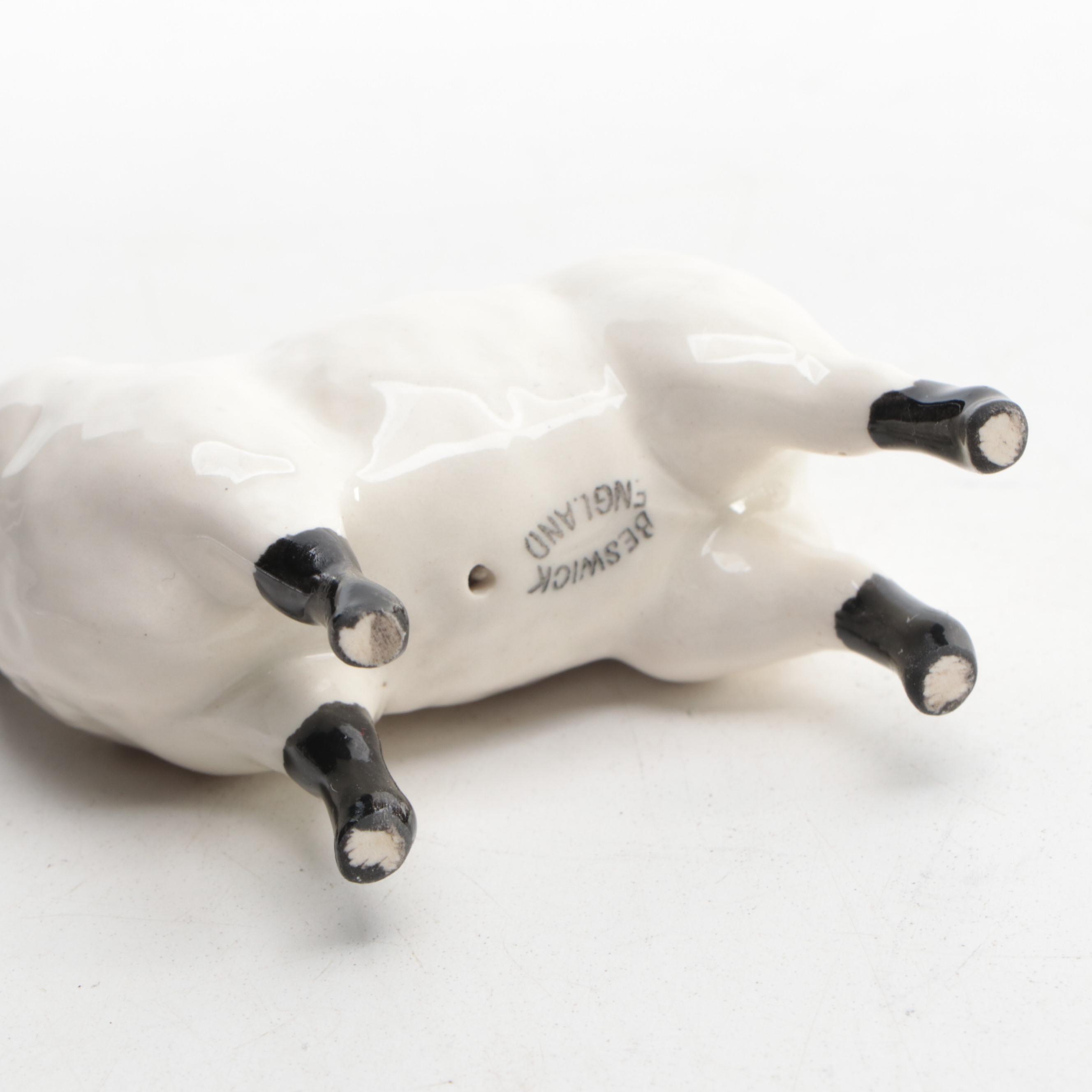 Beswick England Black Face Ceramic Sheep