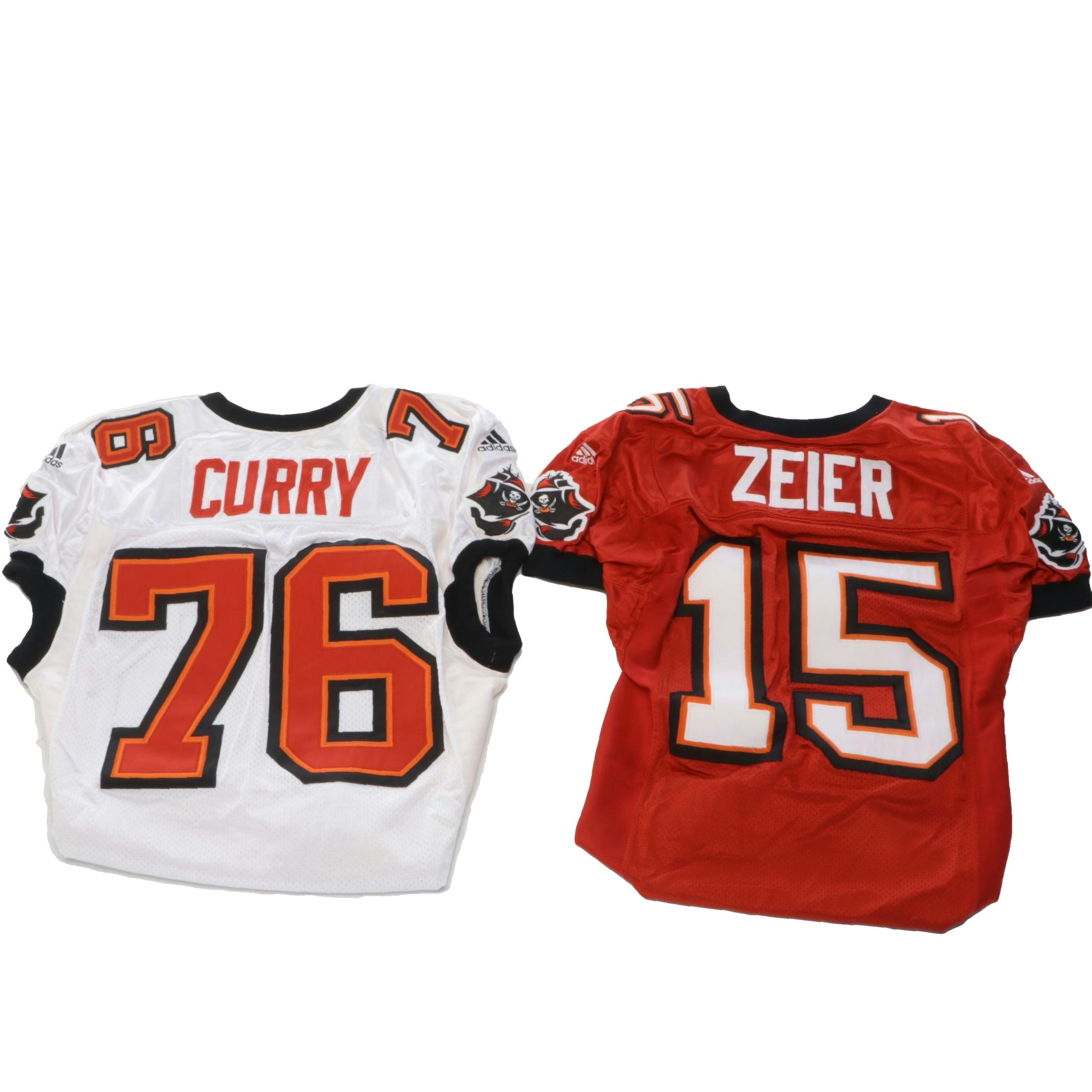 Eric Zeier and DeMarcus Curry Game Worn Tampa Bay Buccaneers Football Jerseys