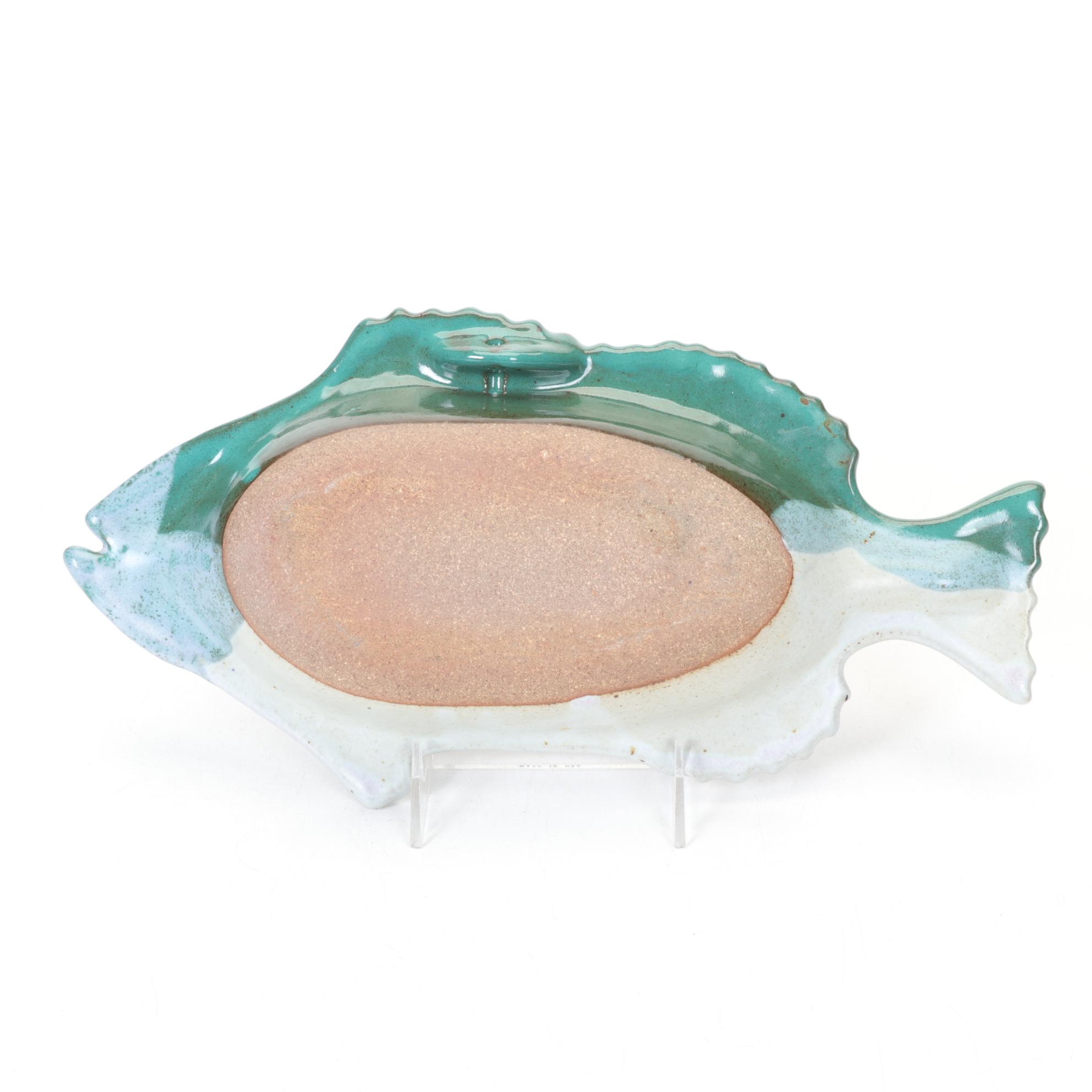 Two Pottery Fish-Shaped Bowls