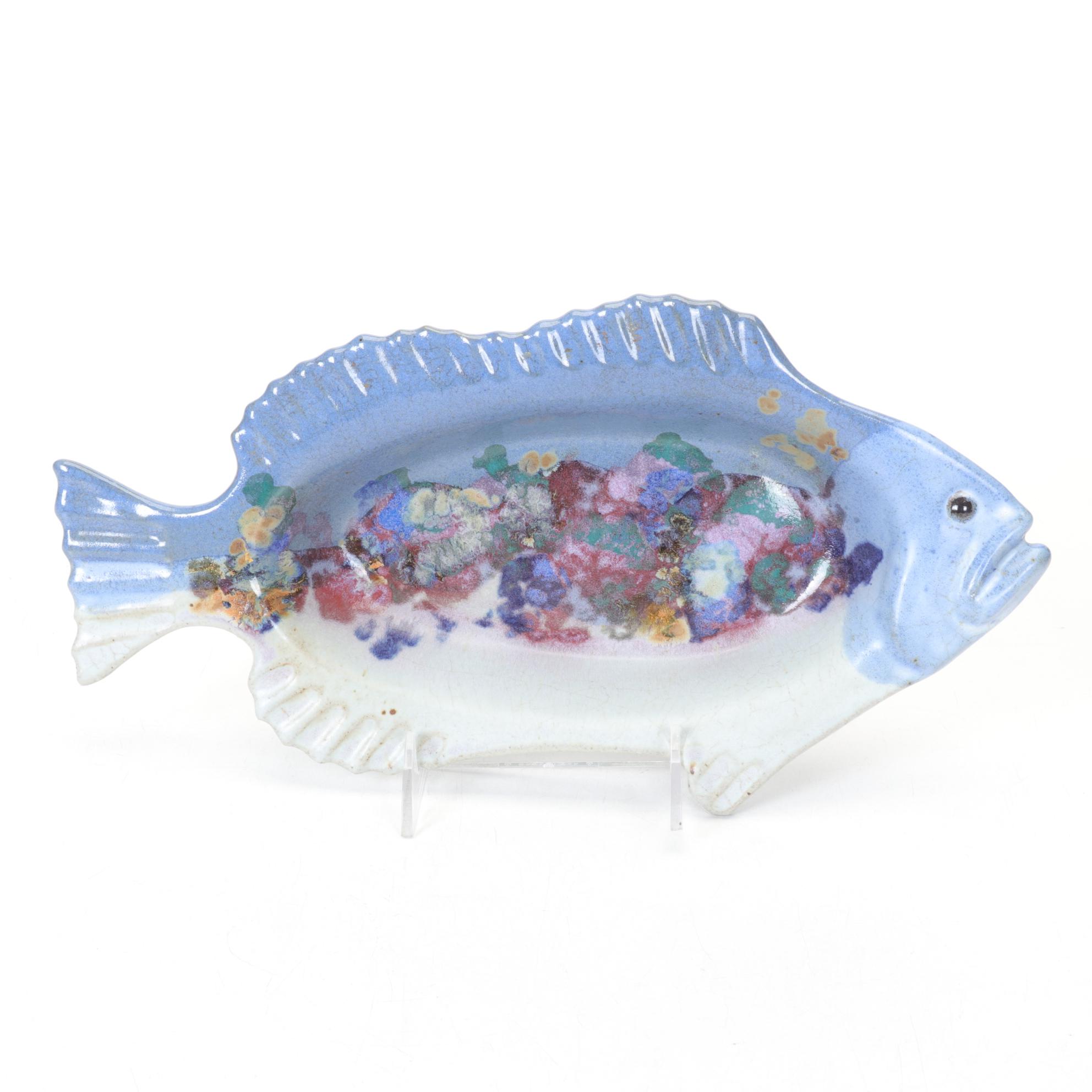 Two Pottery Fish-Shaped Bowls