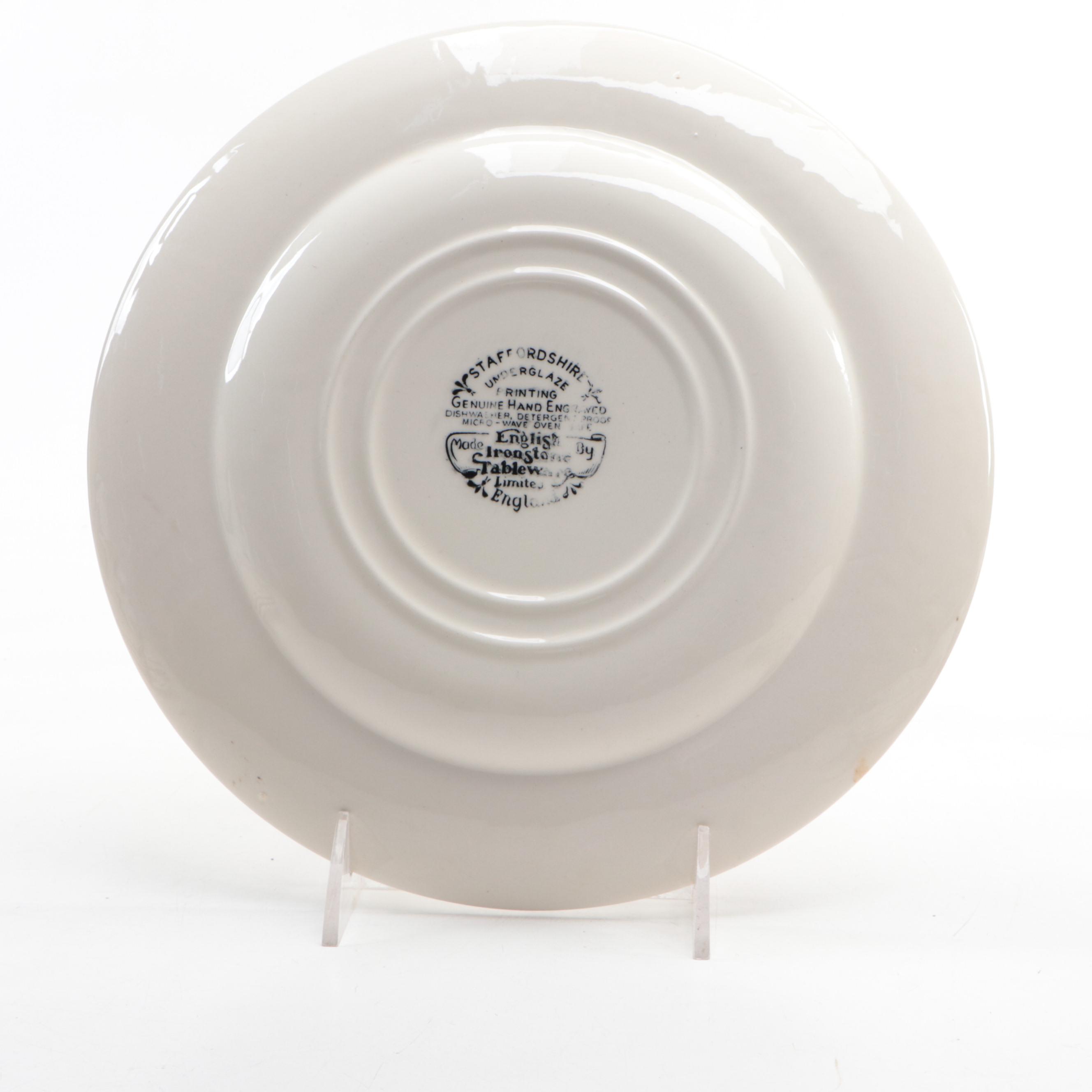 English Staffordshire Ditsy Floral Motif Ironstone Dinnerware