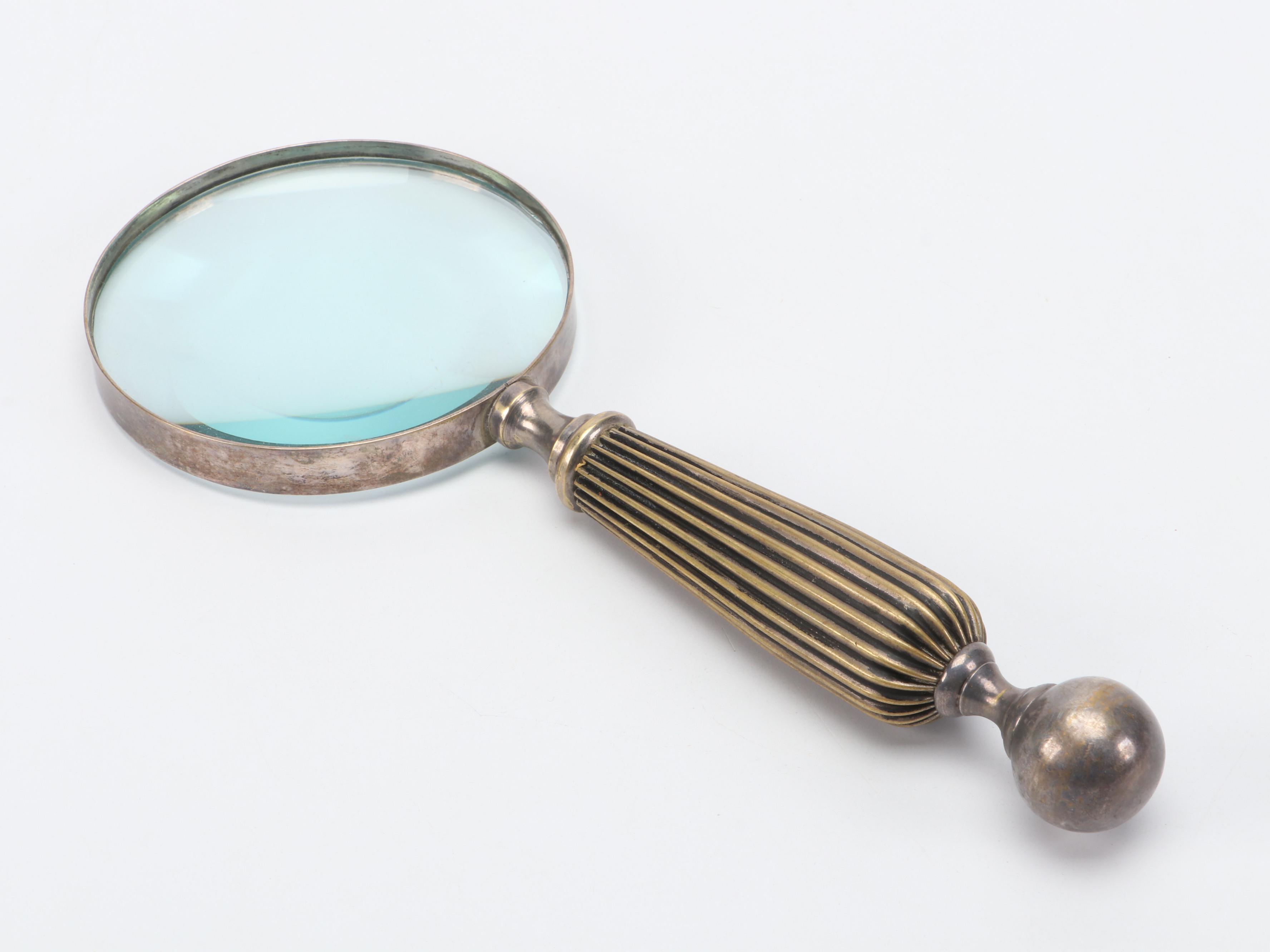 Bulova Brass Metal Quartz Carriage Clock with Magnifying Glass