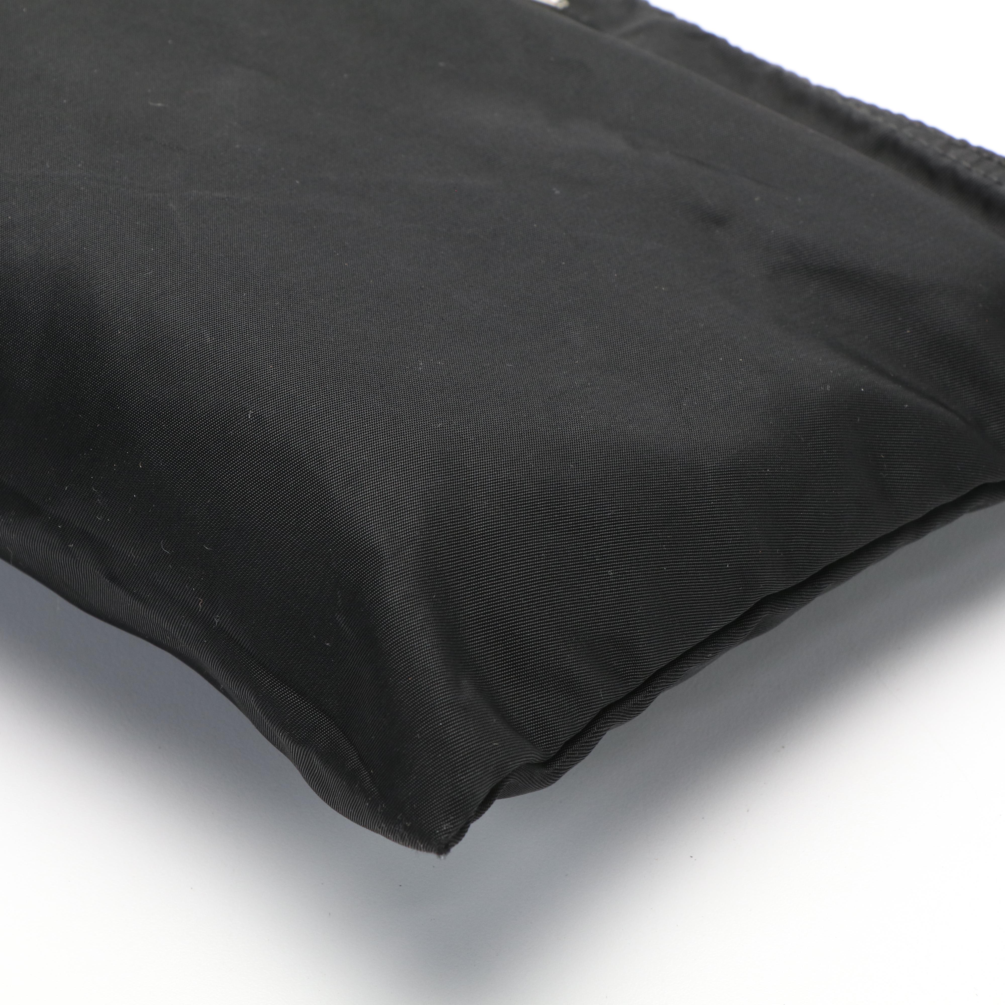 Prada Enameled Triangle  Flat Messenger Bag in Tessuto Nylon