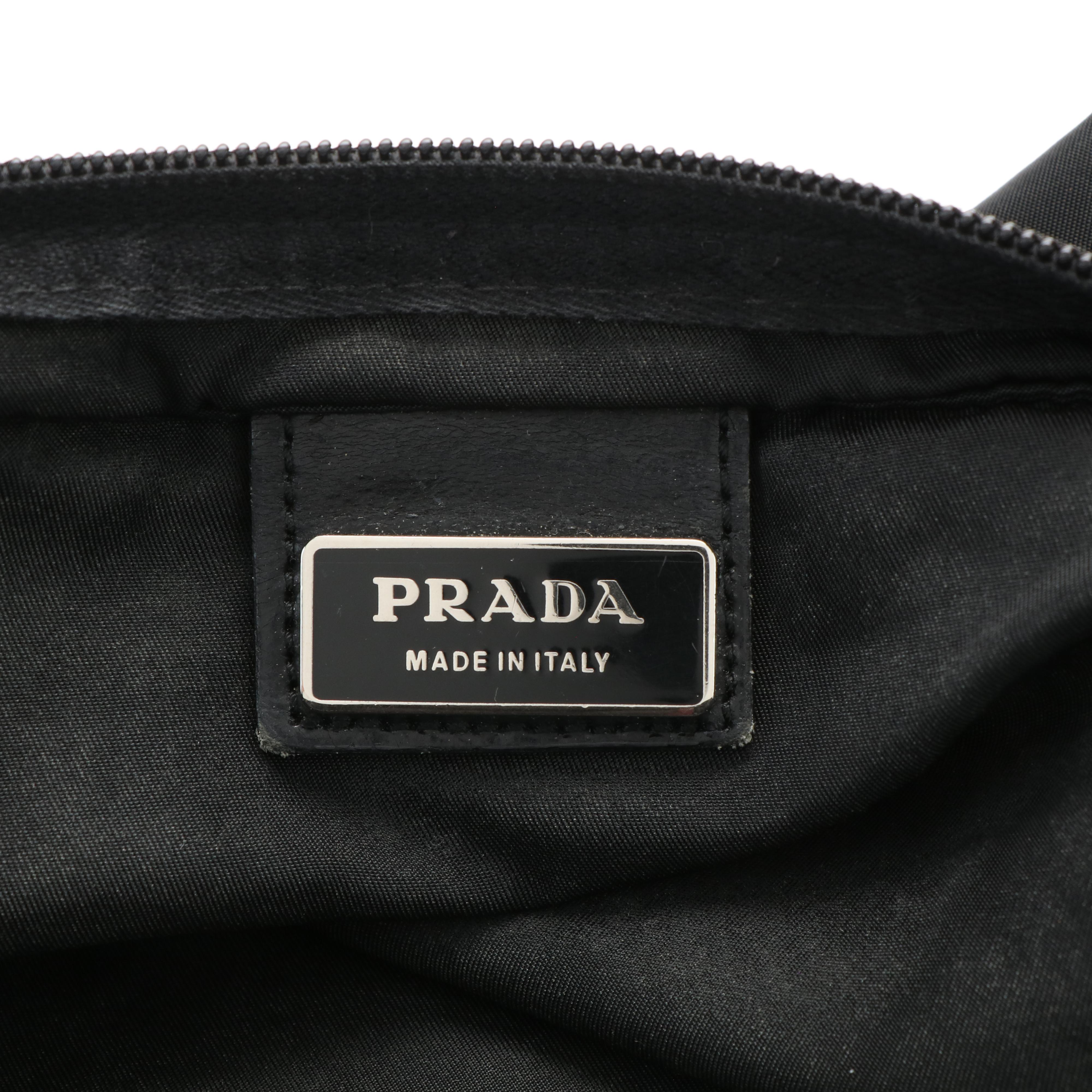 Prada Enameled Triangle  Flat Messenger Bag in Tessuto Nylon