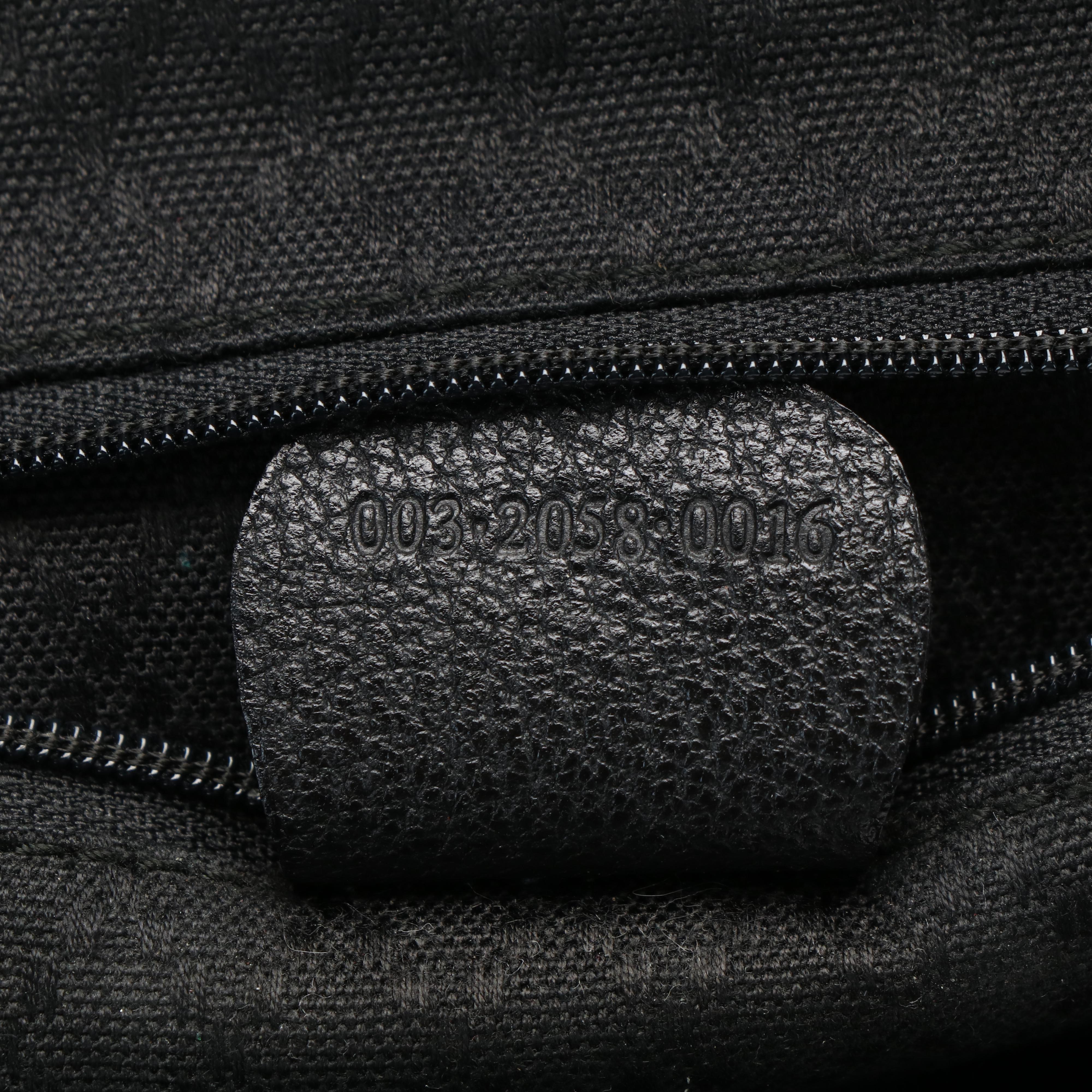 Gucci Bamboo Bar Backpack in Black Suede and Leather