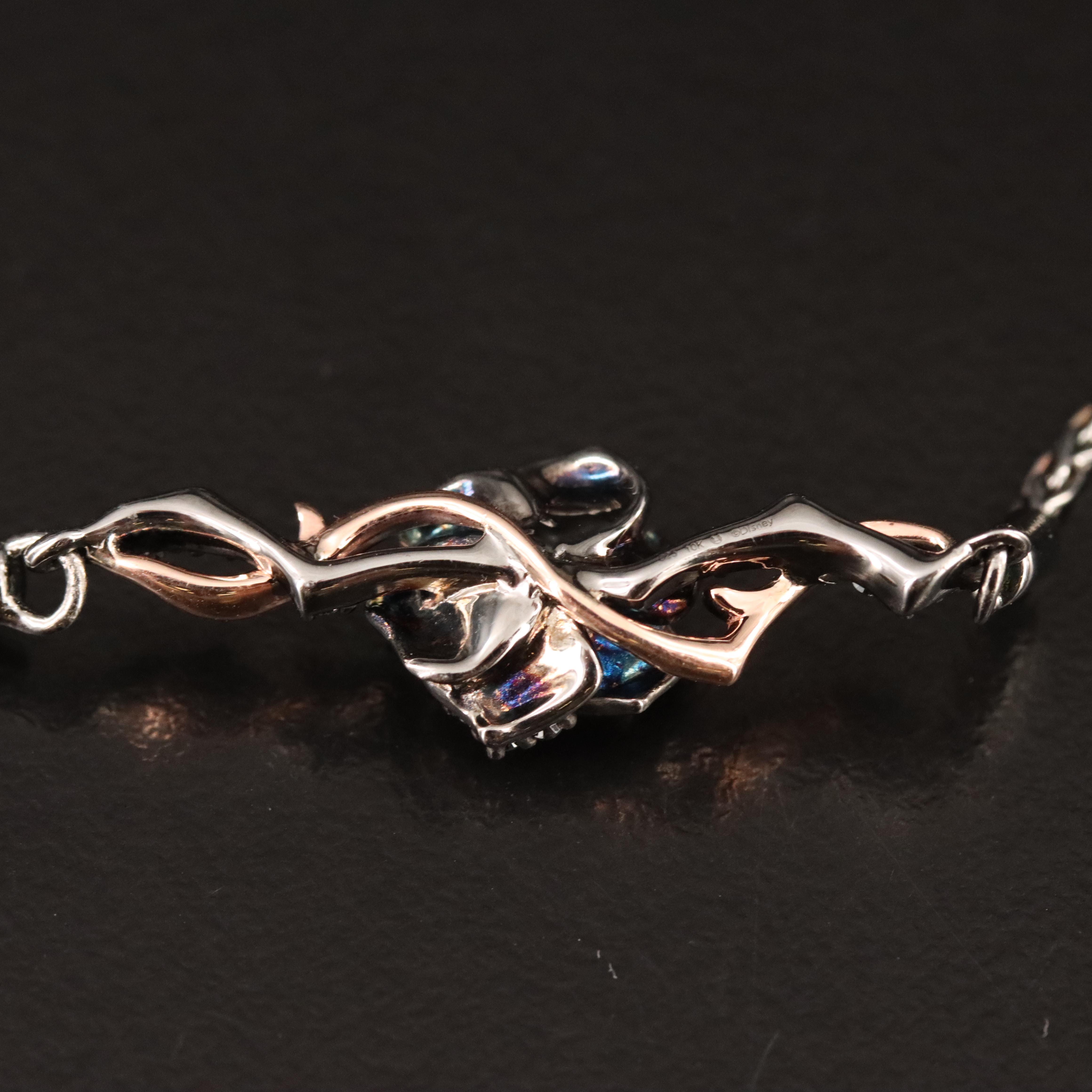 Enchanted Disney Villains Maleficent Sterling Fancy Black Diamond Bracelet