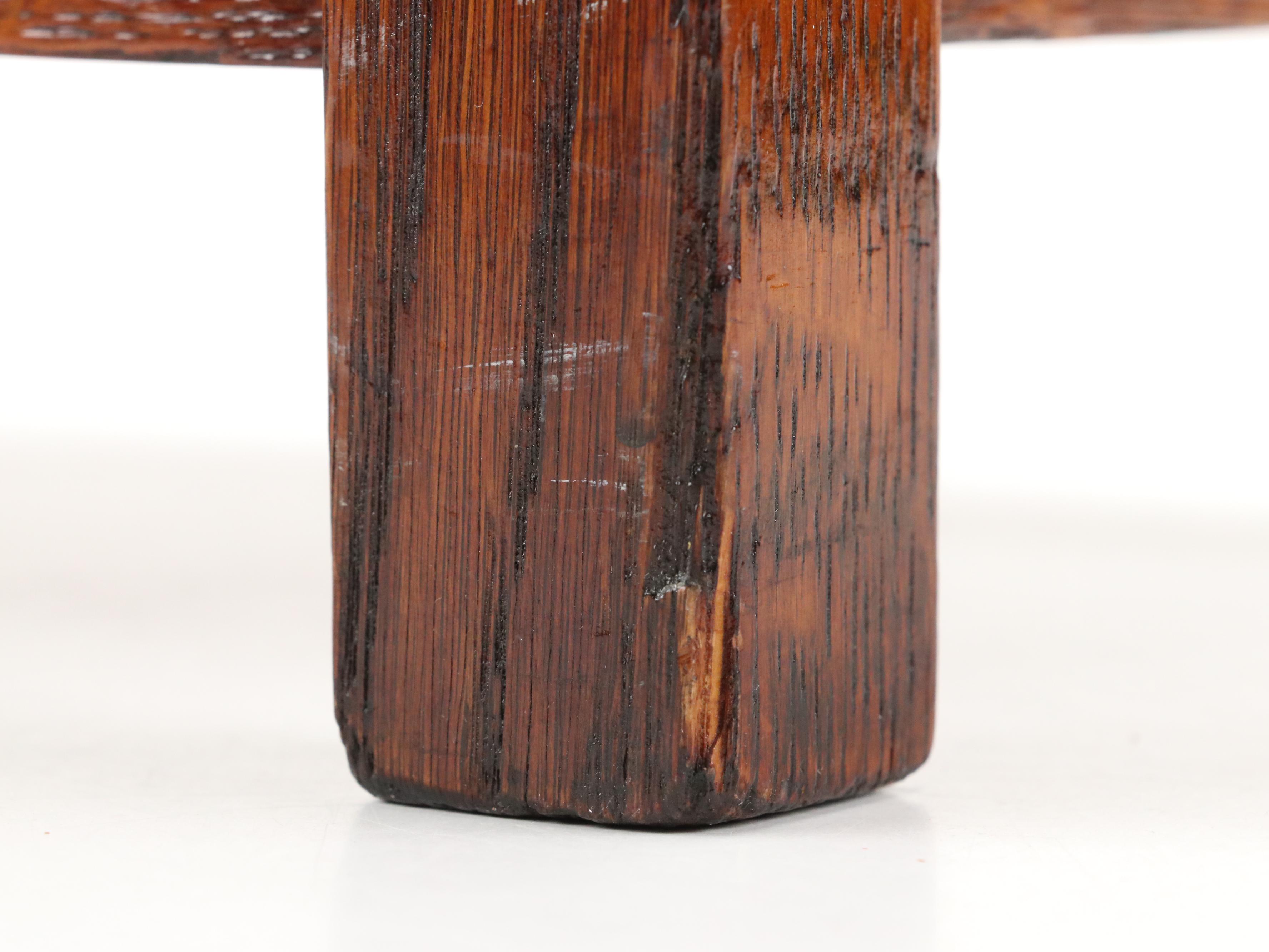 Needlepoint and Canvas Upholstered Footstools with Needlepoint Picture