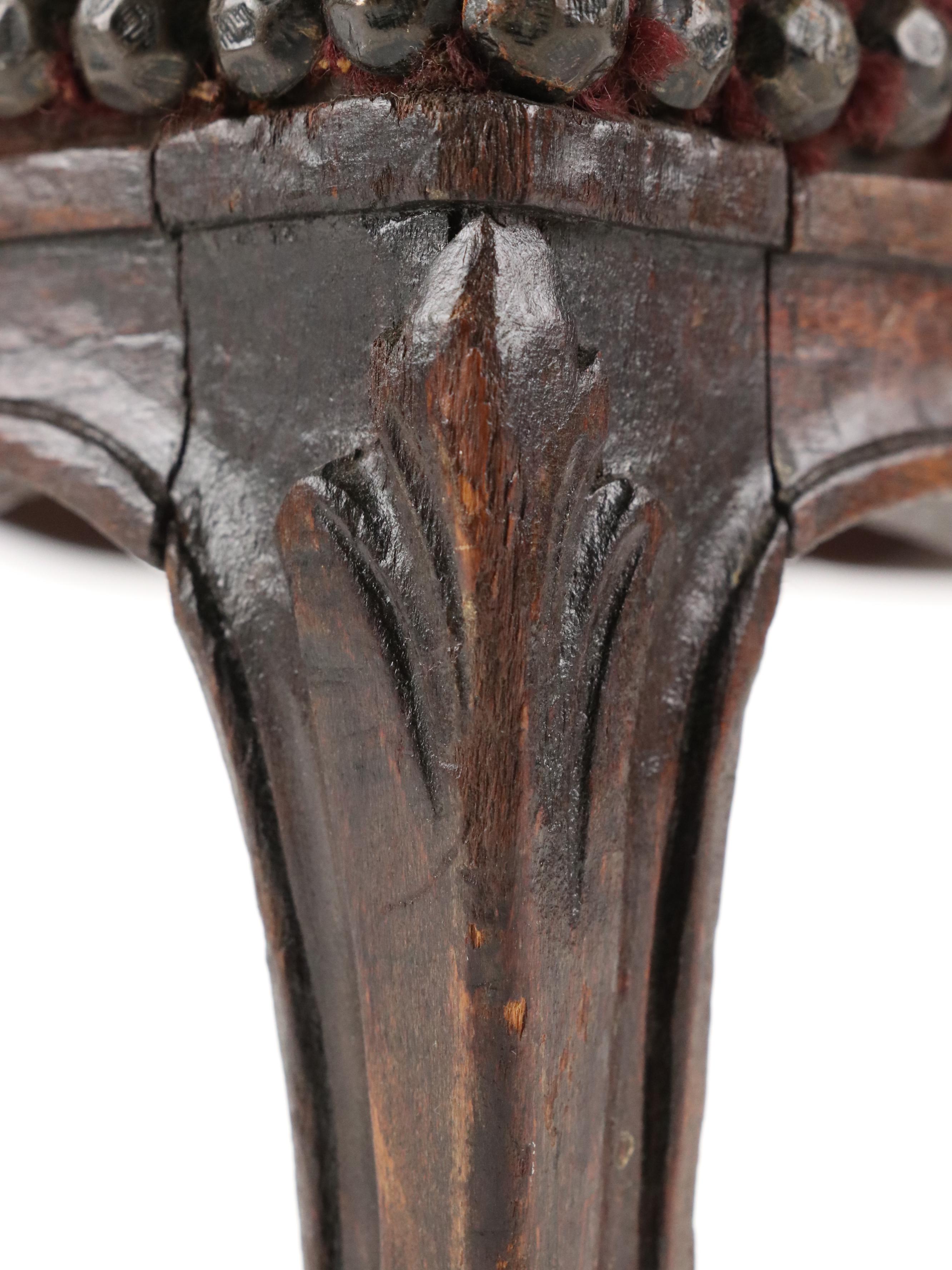 Needlepoint and Canvas Upholstered Footstools with Needlepoint Picture