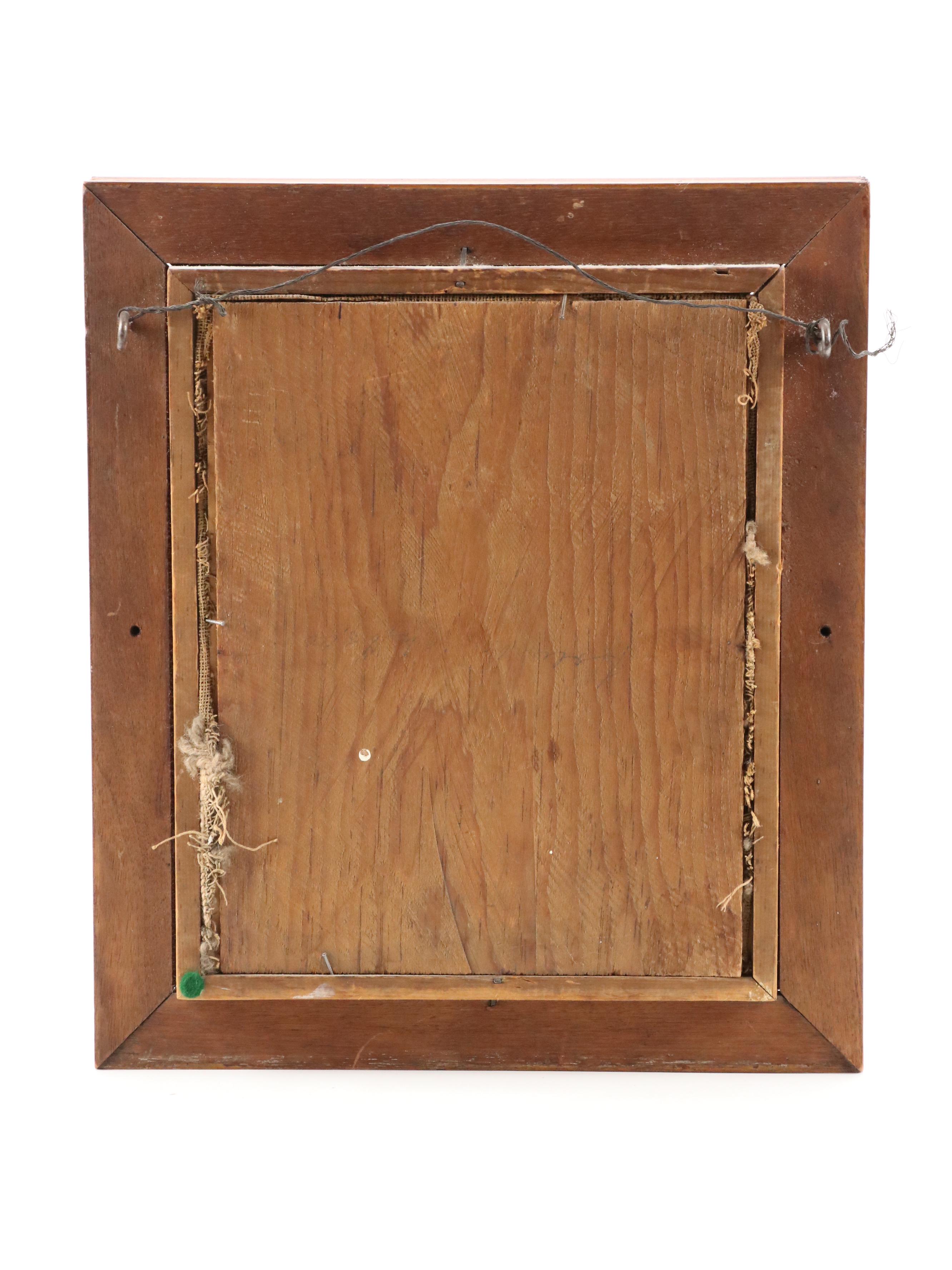 Needlepoint and Canvas Upholstered Footstools with Needlepoint Picture