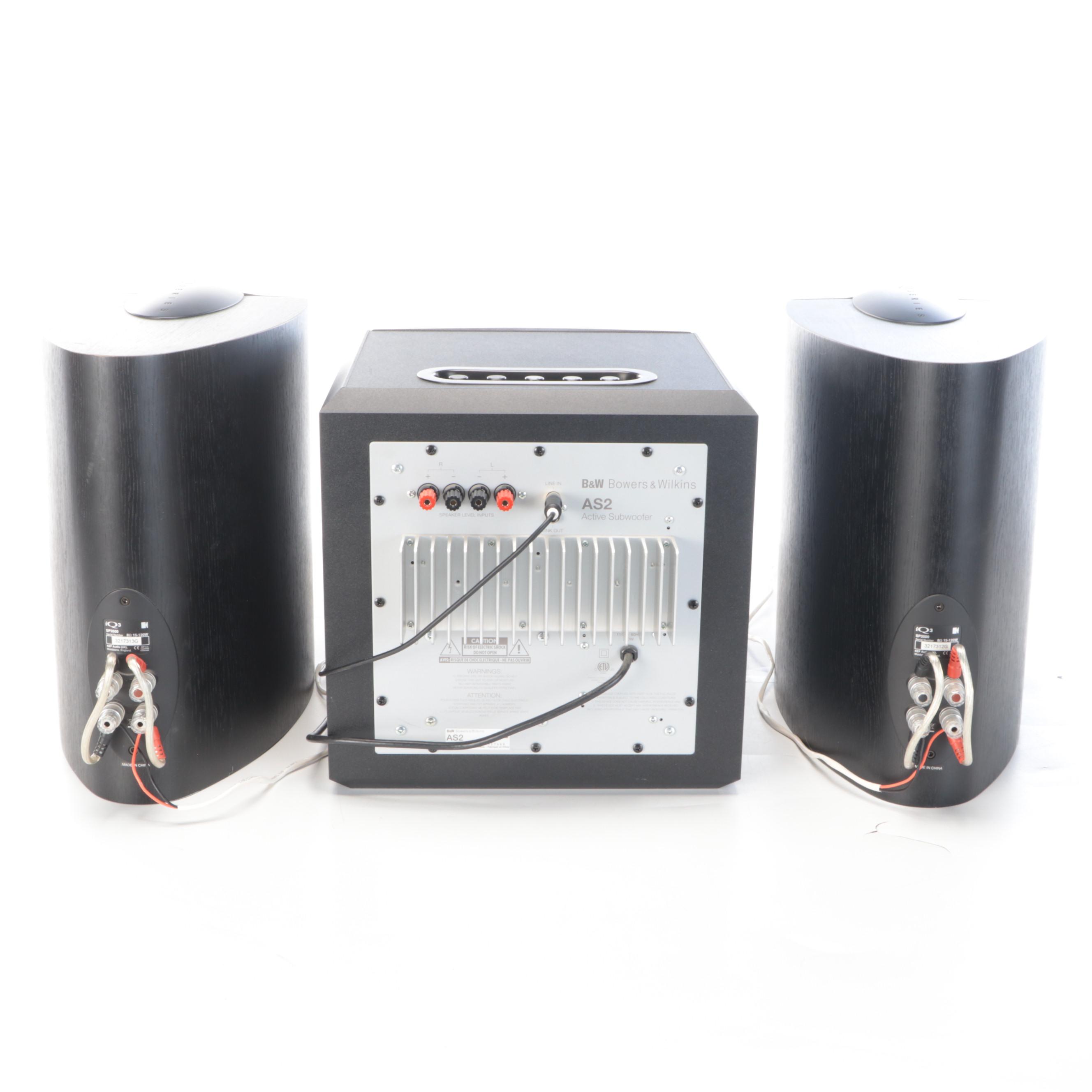 Bowers & Wilkins AS2 Active Subwoofer with KEF iQ3 SP3500 Bookshelf Speakers