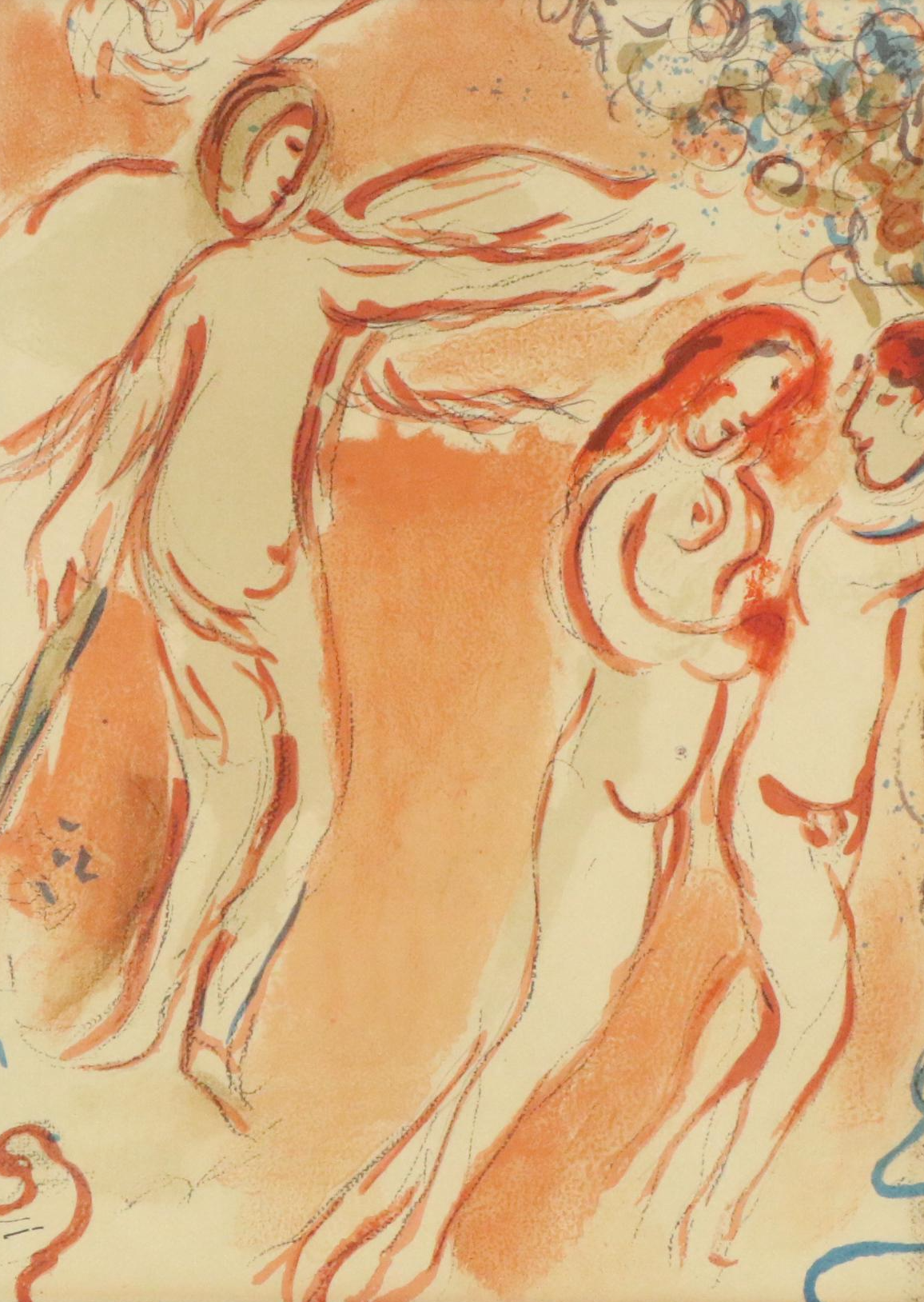 Marc Chagall Lithograph "Adam and Eve are Banished From Paradise" For "Verve"