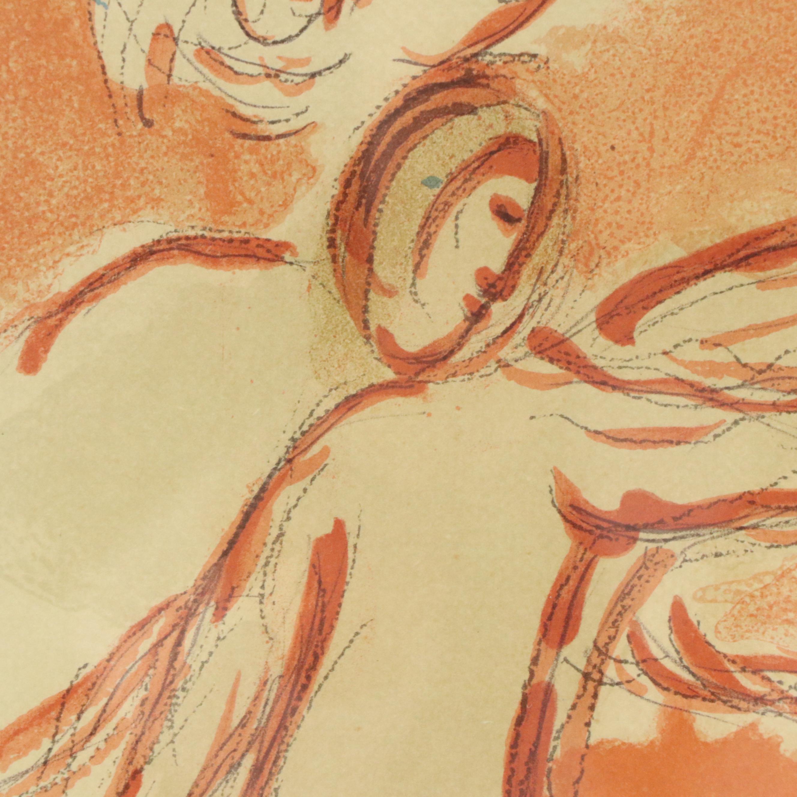 Marc Chagall Lithograph "Adam and Eve are Banished From Paradise" For "Verve"