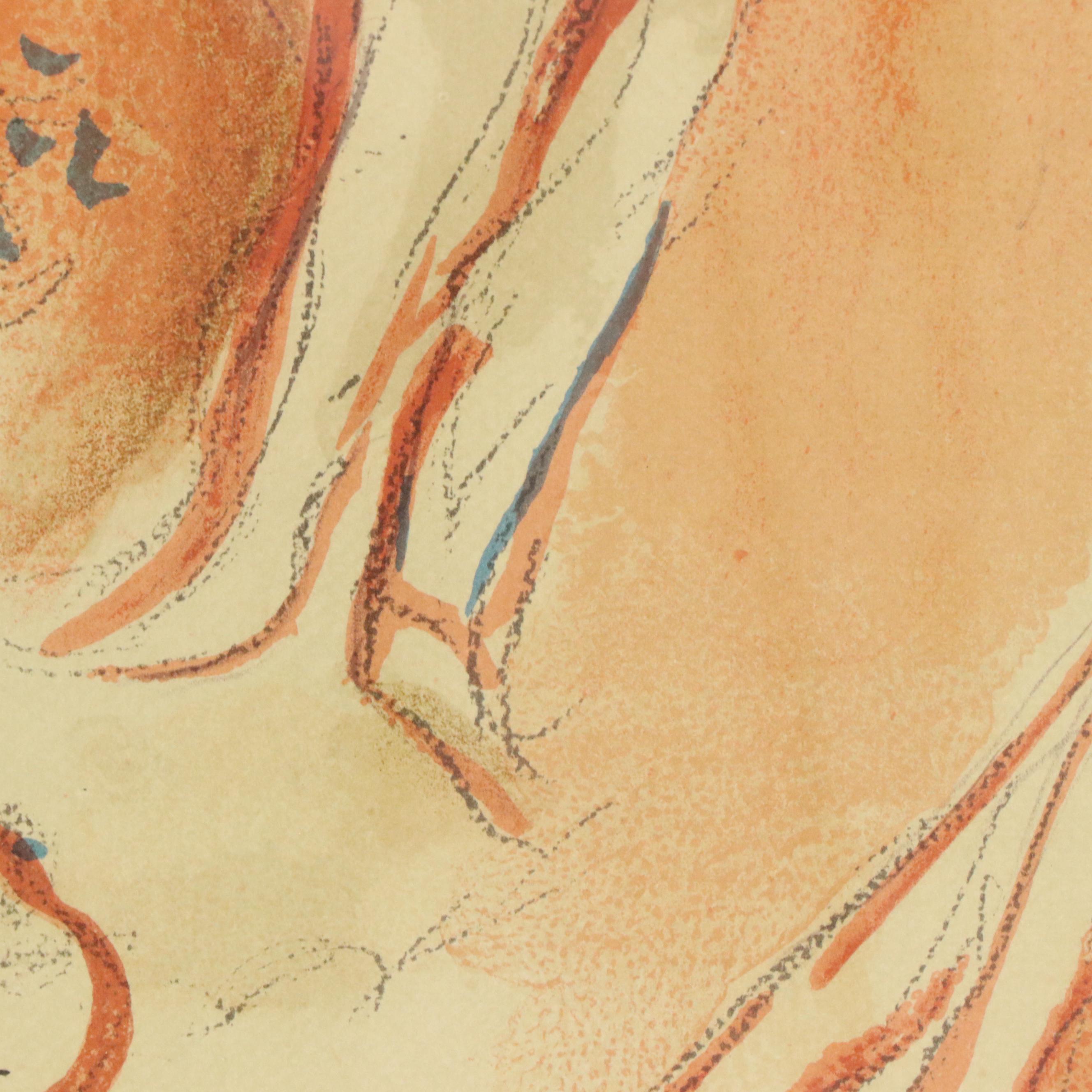 Marc Chagall Lithograph "Adam and Eve are Banished From Paradise" For "Verve"